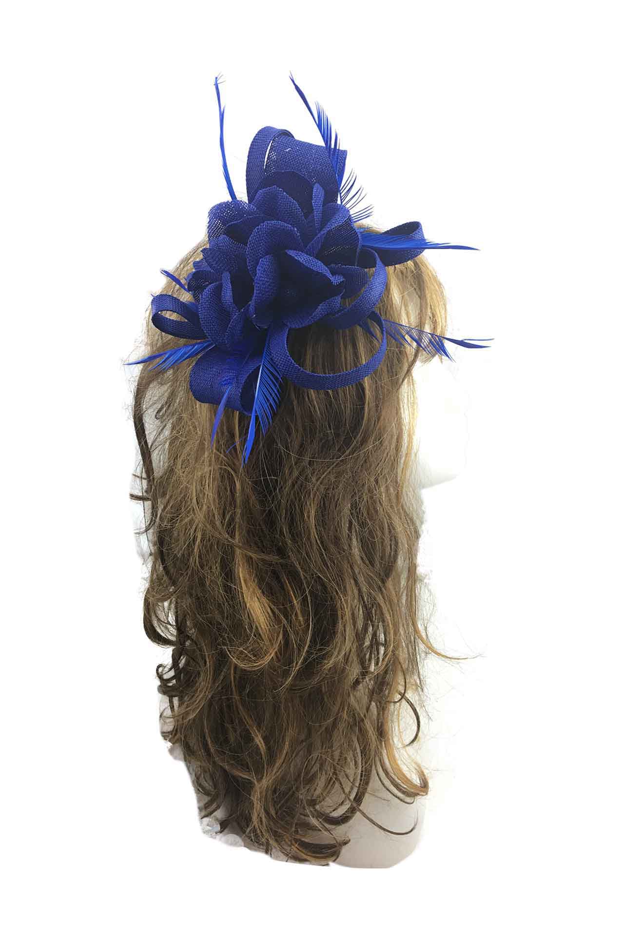 AB12783 Sinamay Flower Fascinator with Loops and Feathers