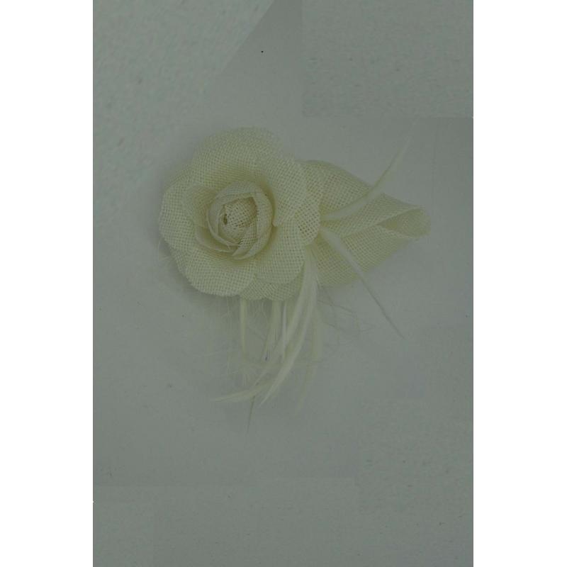 AB1879 Rose Flower Sinamay Fascinator with small veil and Pointed Feather