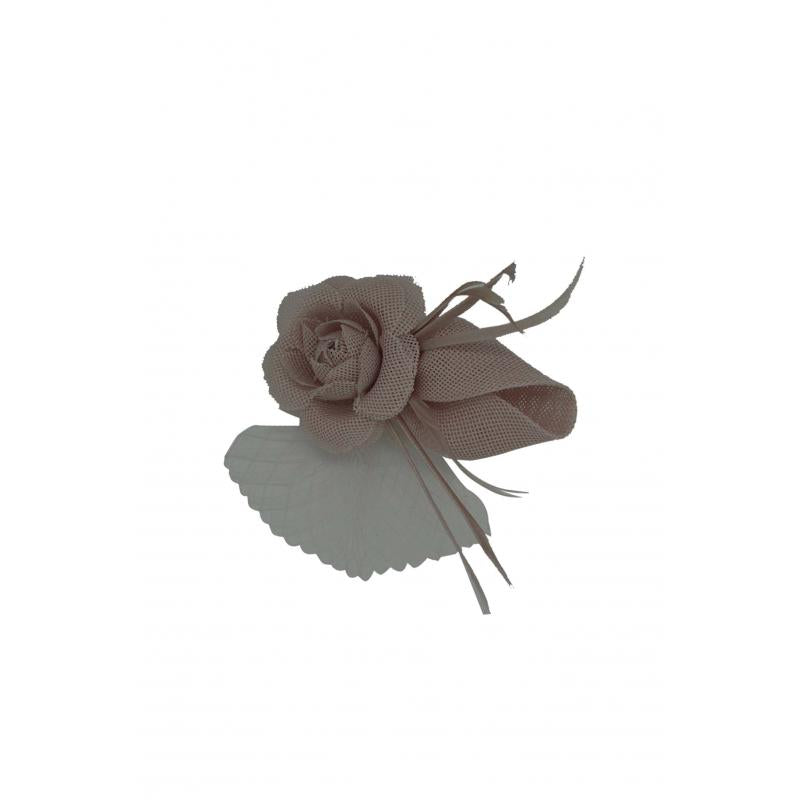 AB1879 Rose Flower Sinamay Fascinator with small veil and Pointed Feather