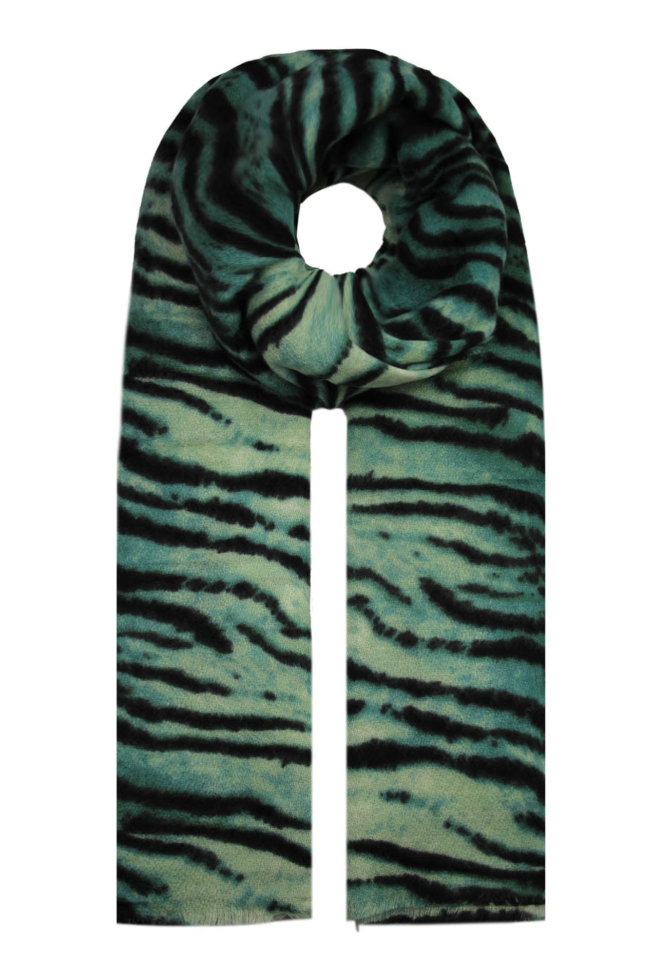 SF19220-98 High quality Wool Blend Scarf with Tiger Print
