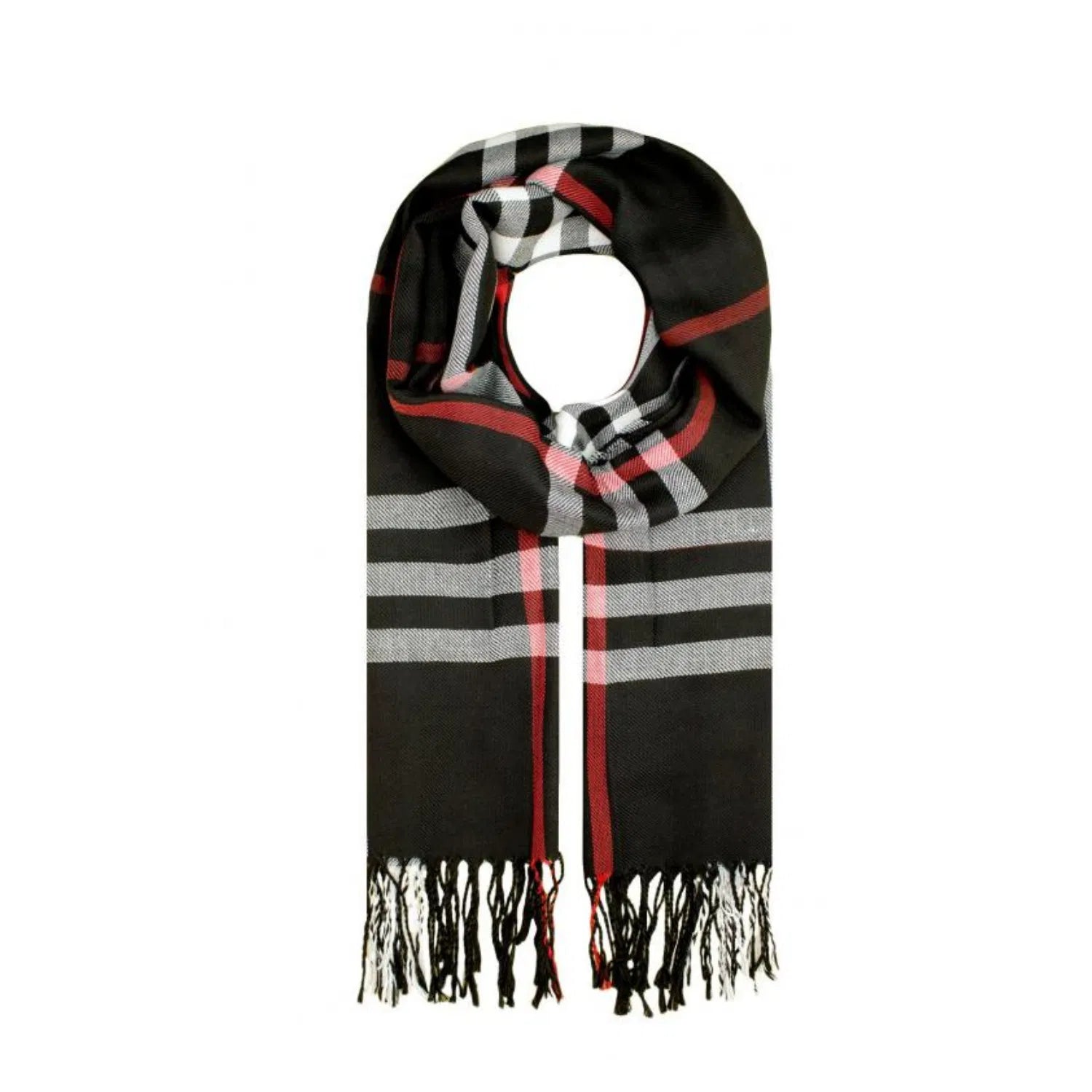 AB1773-121 Classic Tartan Print Scarf with Tassels