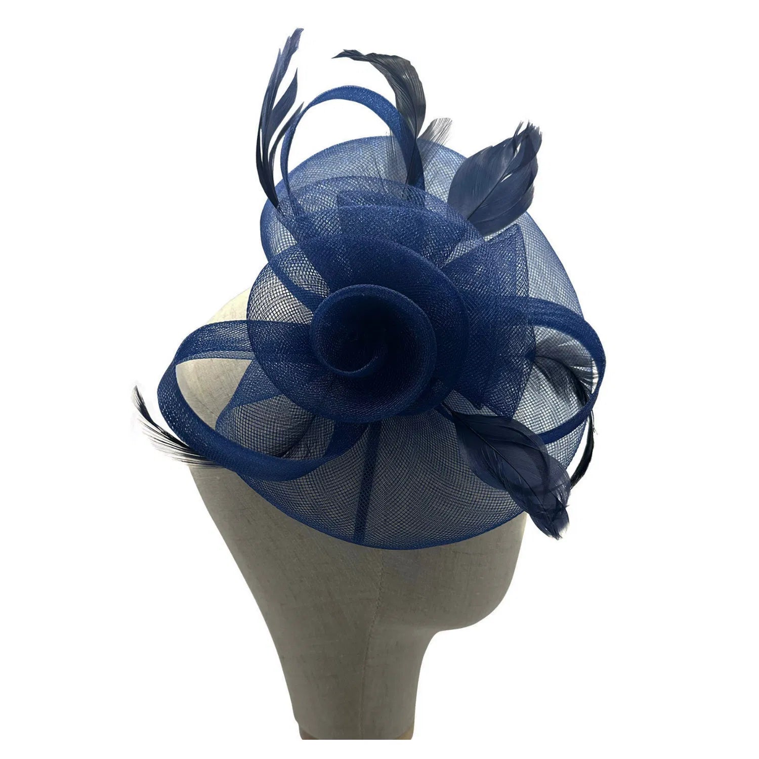 MX1748-2 Gauze Triple-Flower Fascinator with A Wide Base