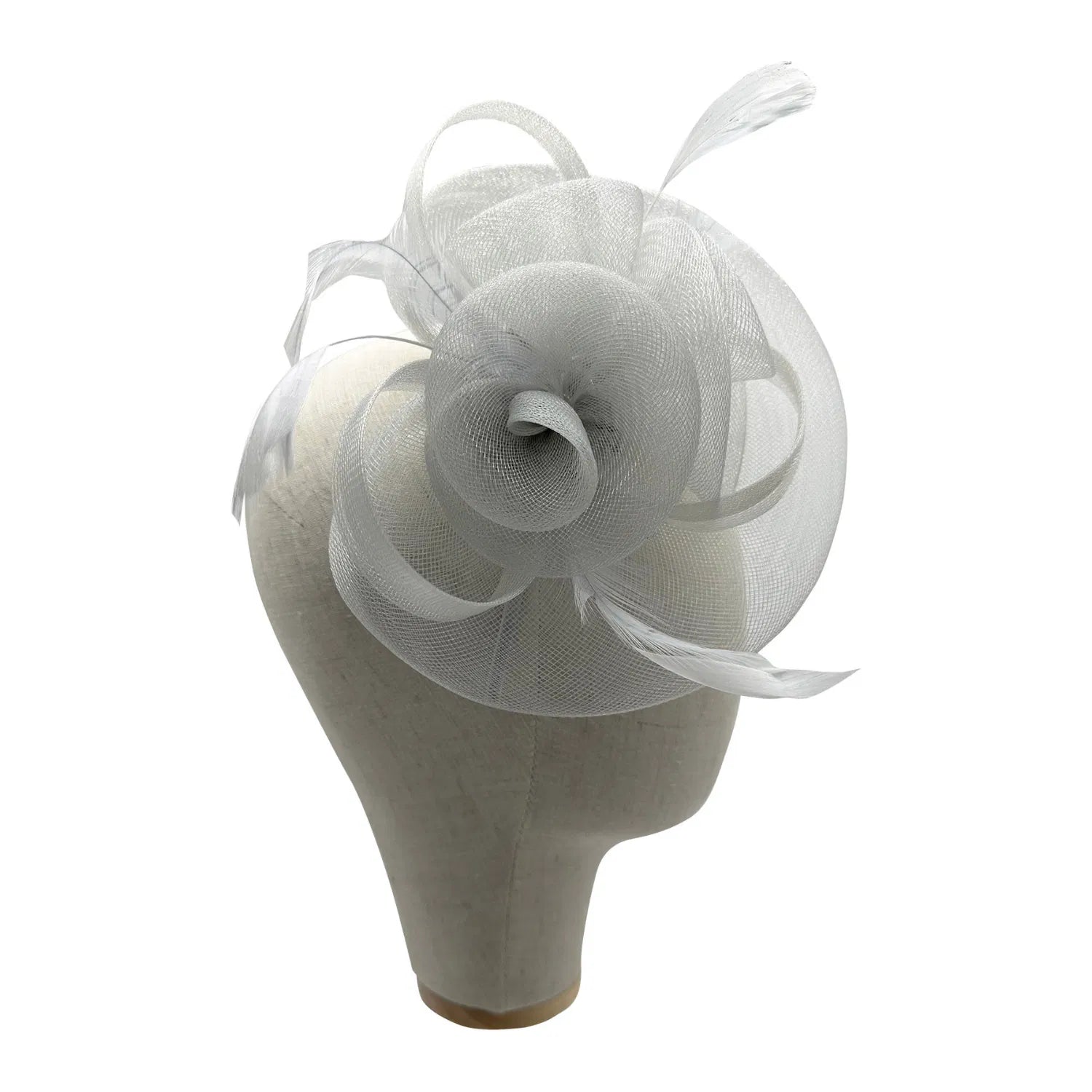 MX1748-2 Gauze Triple-Flower Fascinator with A Wide Base