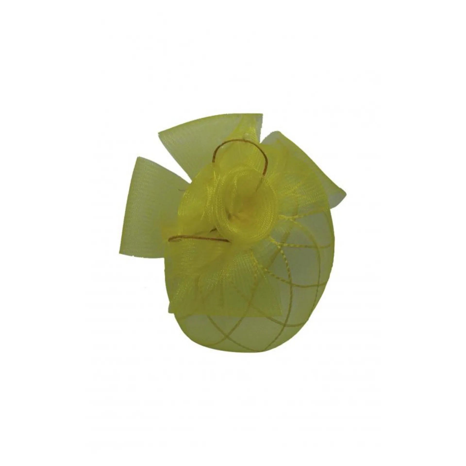 MX1709-6 Gauze Bow Tie Flower Fascinator with a Veil and Feathers