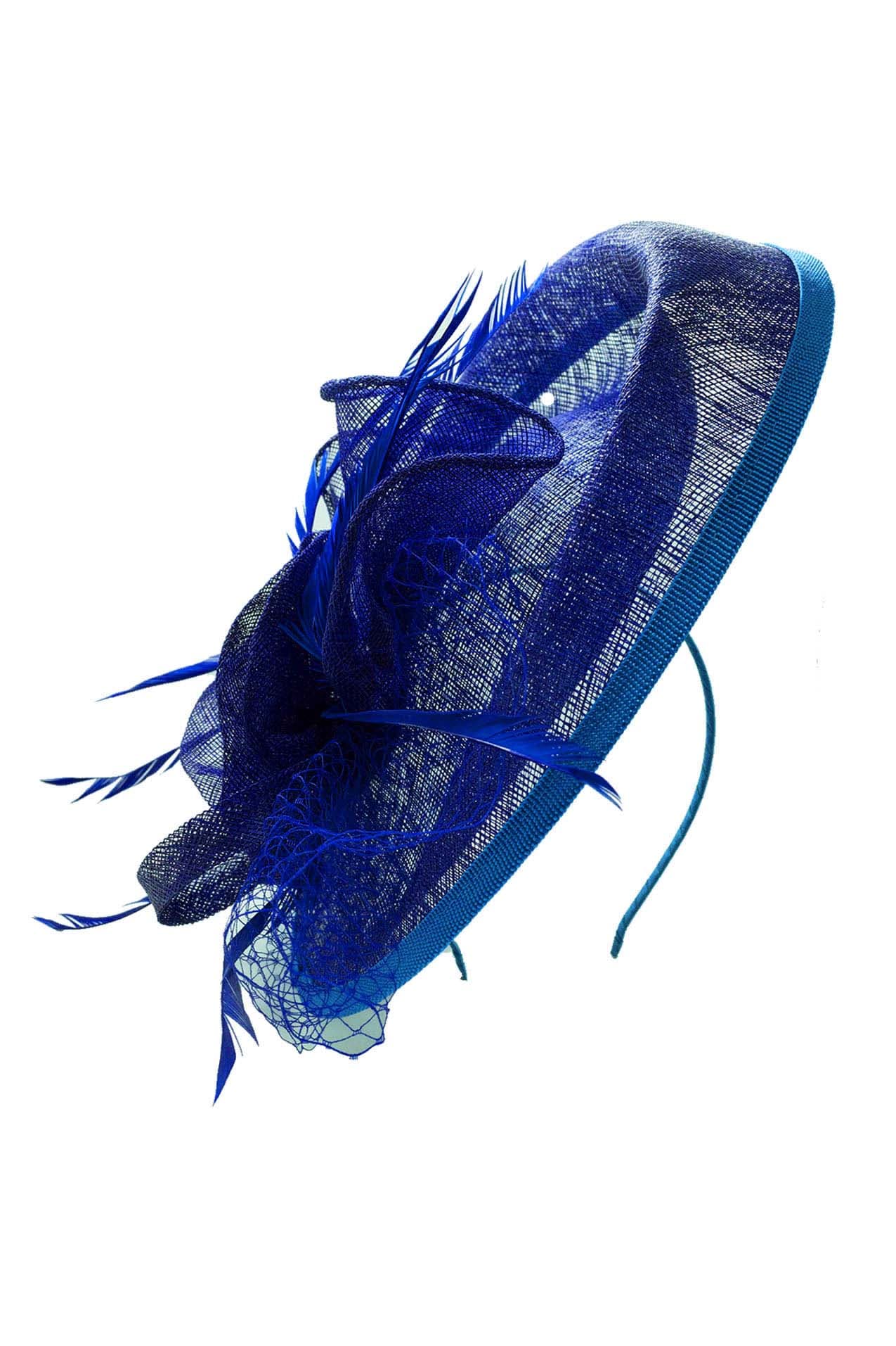 SF1637-6 Beige Sinamay Hatinator with A Wing Feather Flower