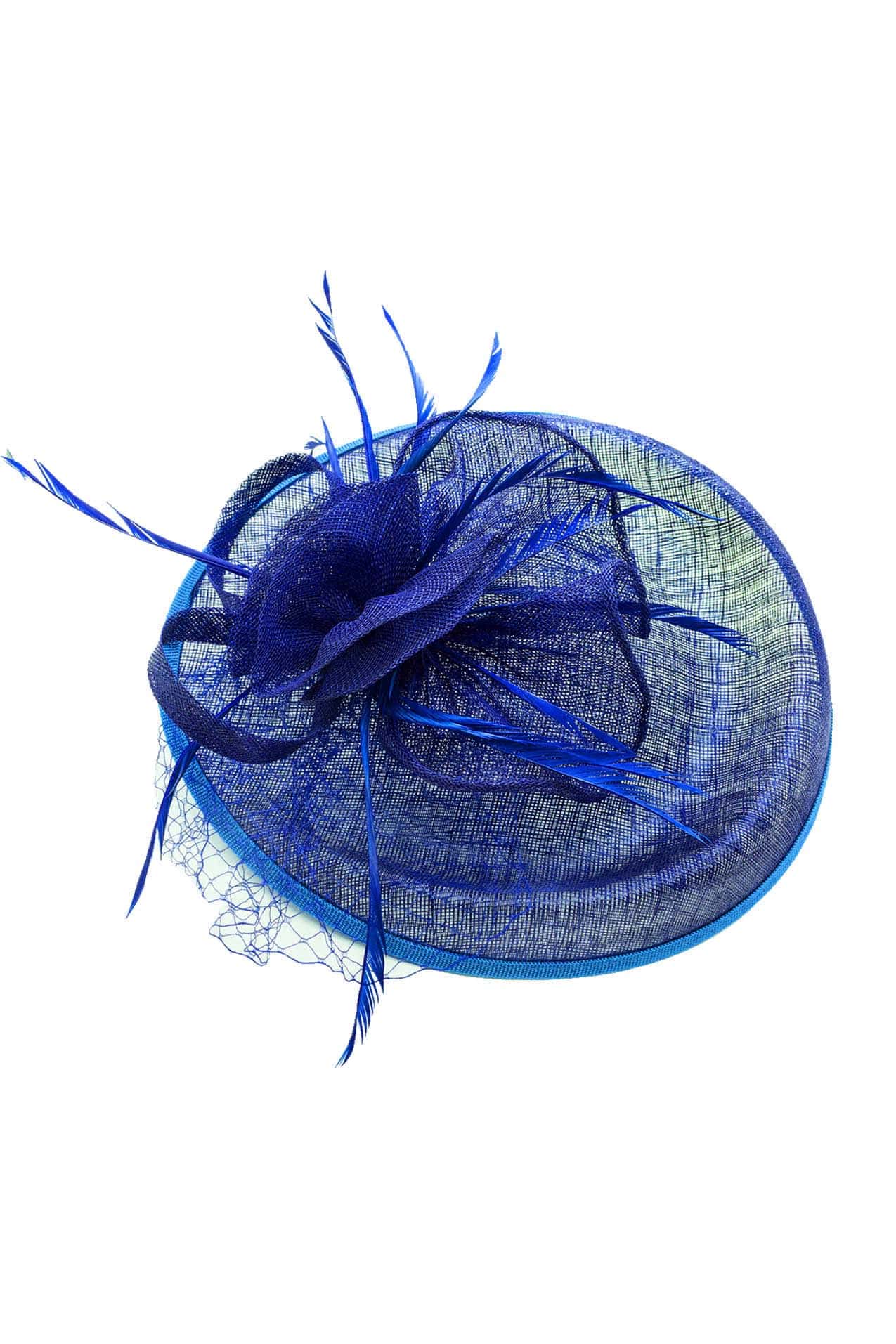 SF1637-6 Beige Sinamay Hatinator with A Wing Feather Flower