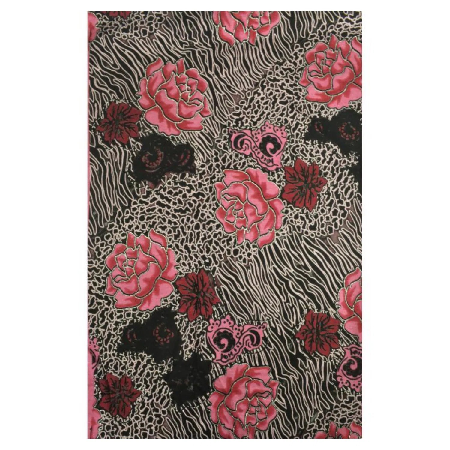 AB1688-1 Floral Fashion Scarf with Glitter Trimmings