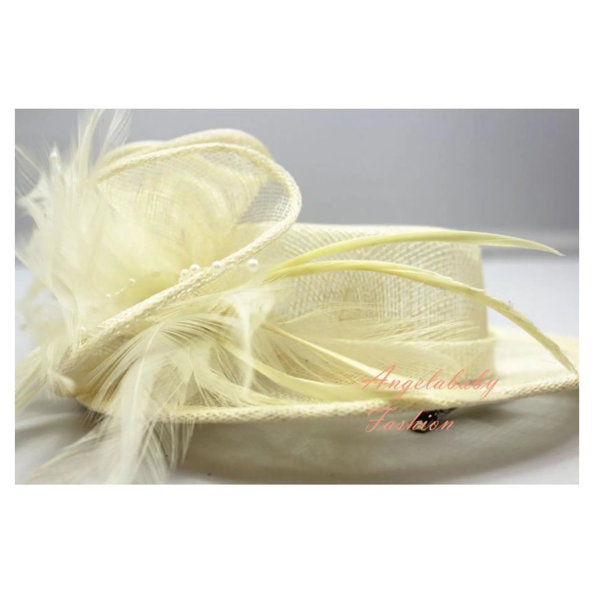 WF017-340 Sailor Shape Sinamay Fascinator with Feathers