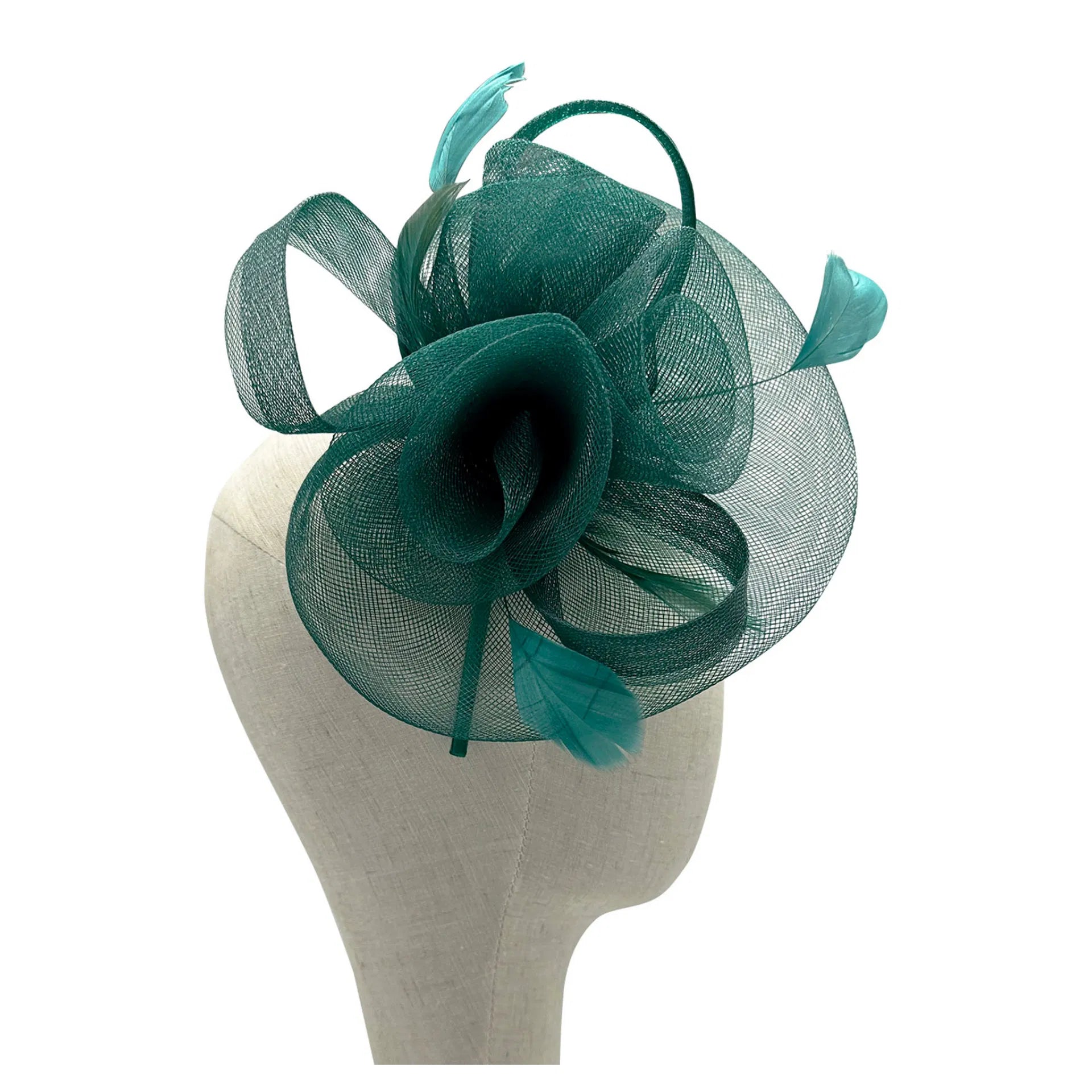 MX1748-2 Gauze Triple-Flower Fascinator with A Wide Base