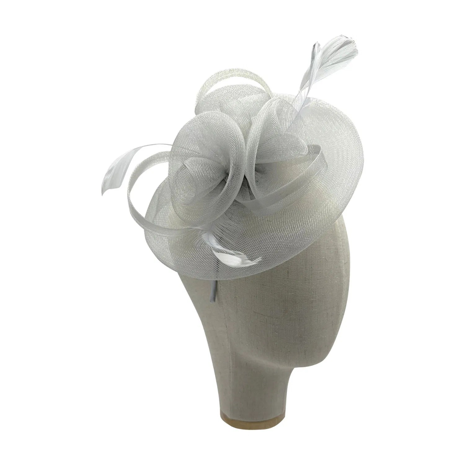 MX1748-2 Gauze Triple-Flower Fascinator with A Wide Base