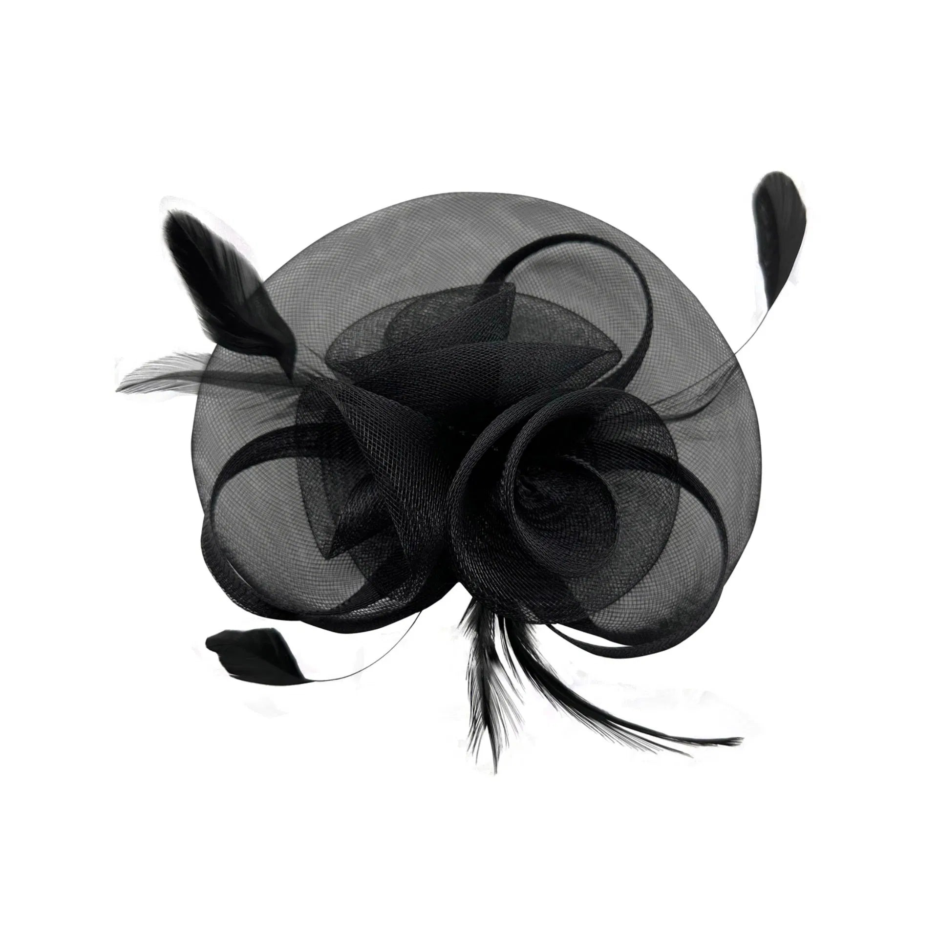 MX1748-2 Gauze Triple-Flower Fascinator with A Wide Base