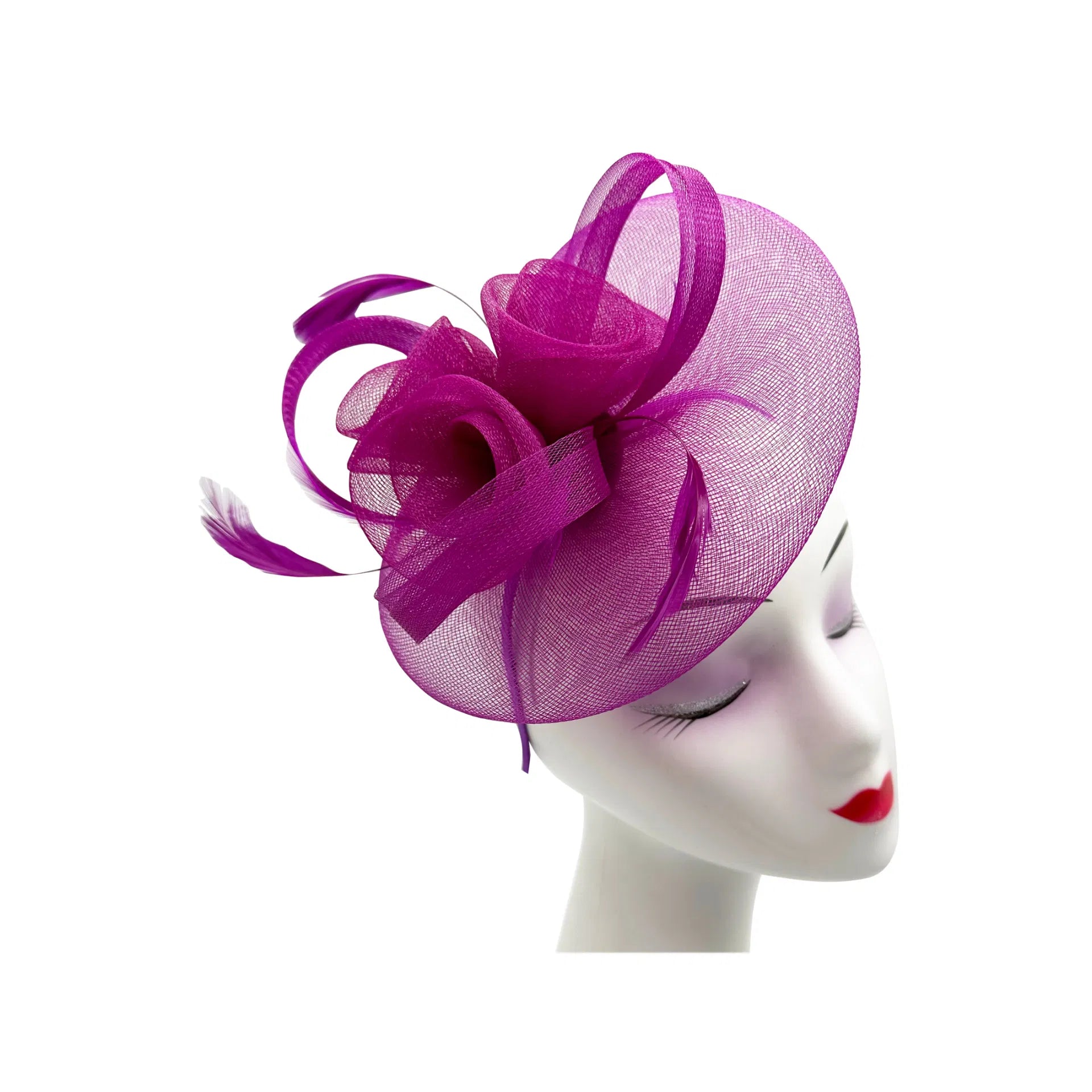 MX1748-2 Gauze Triple-Flower Fascinator with A Wide Base