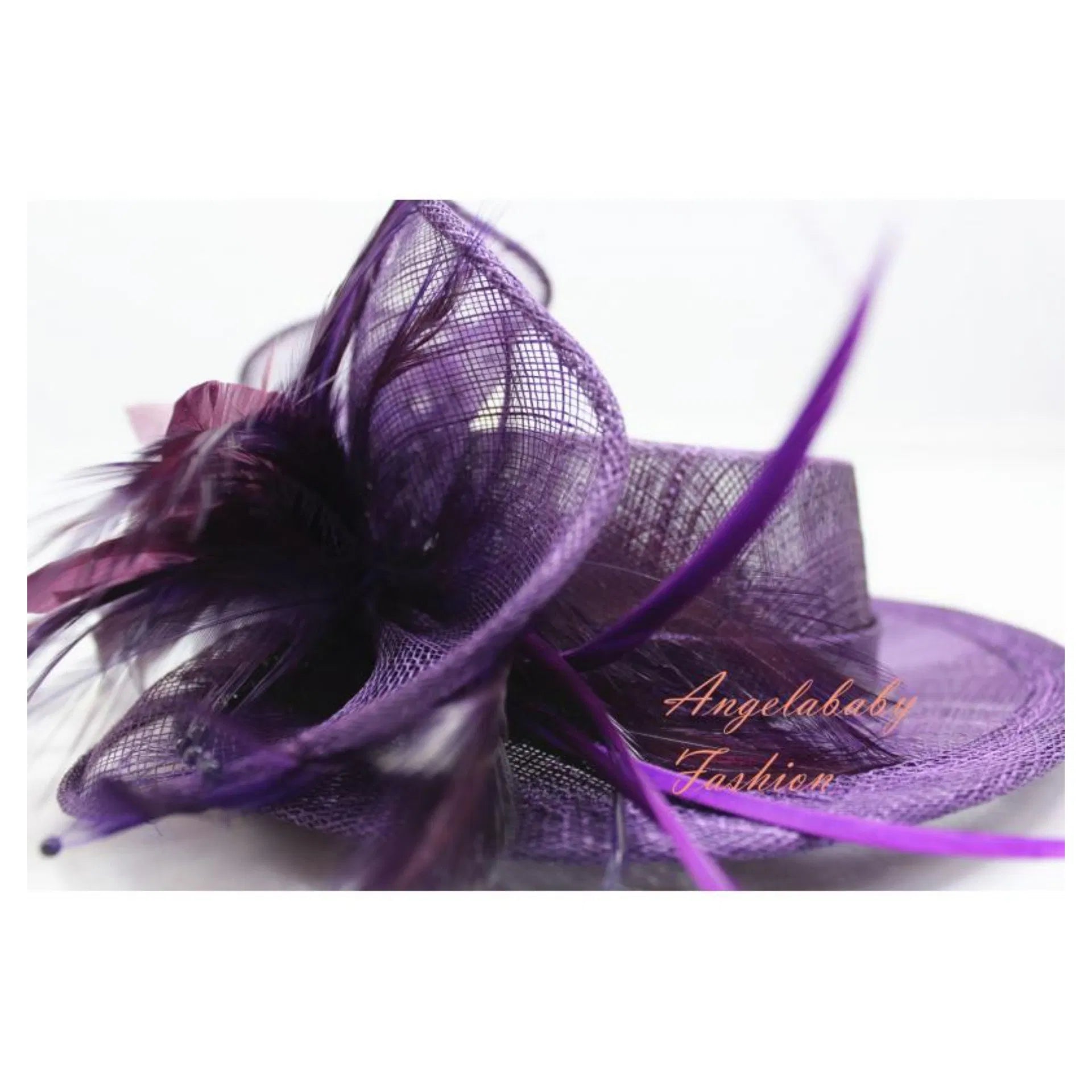 WF017-340 Sailor Shape Sinamay Fascinator with Feathers