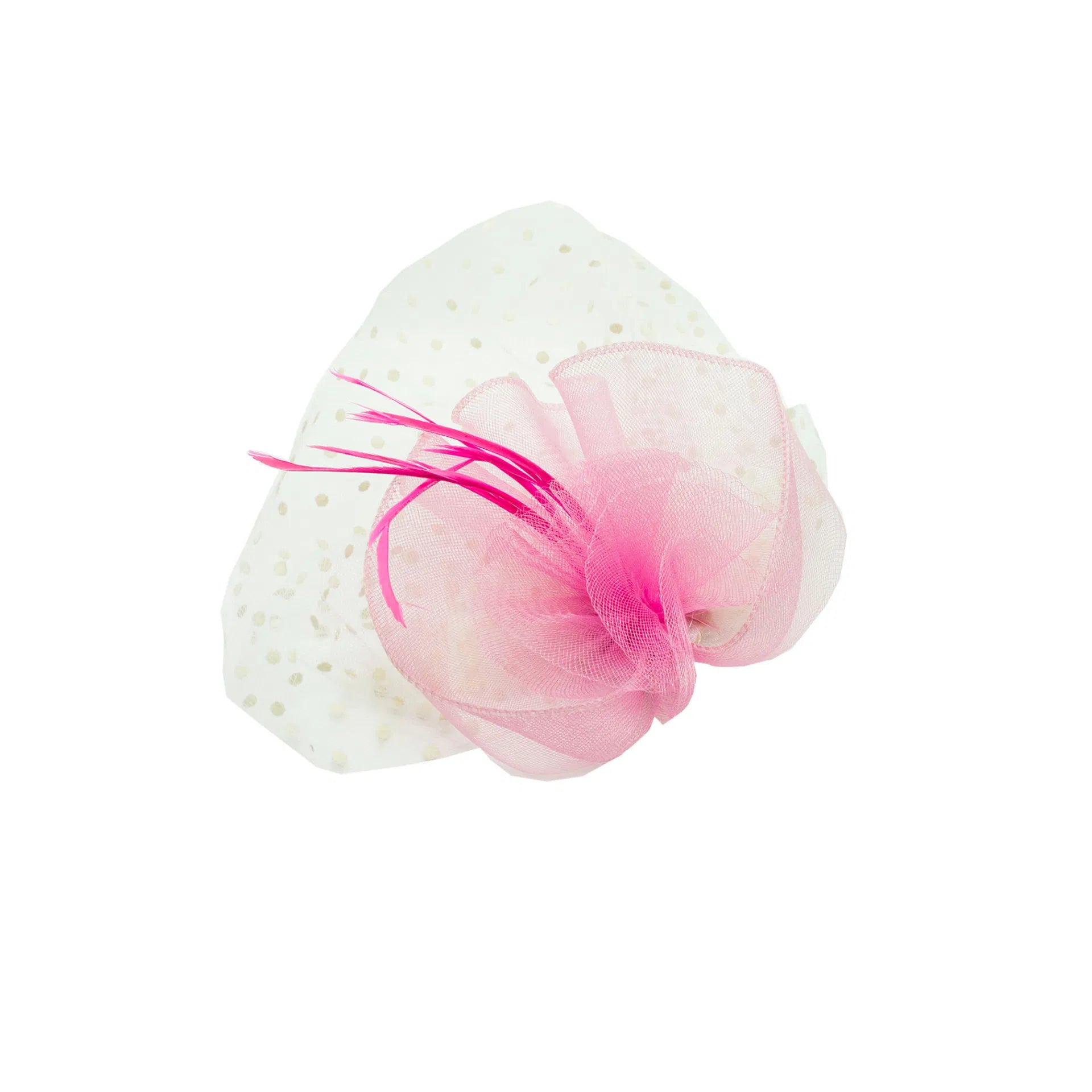 MX125-6/MX10-6 Small Gauze Floral Fascinator with Feather Pistils