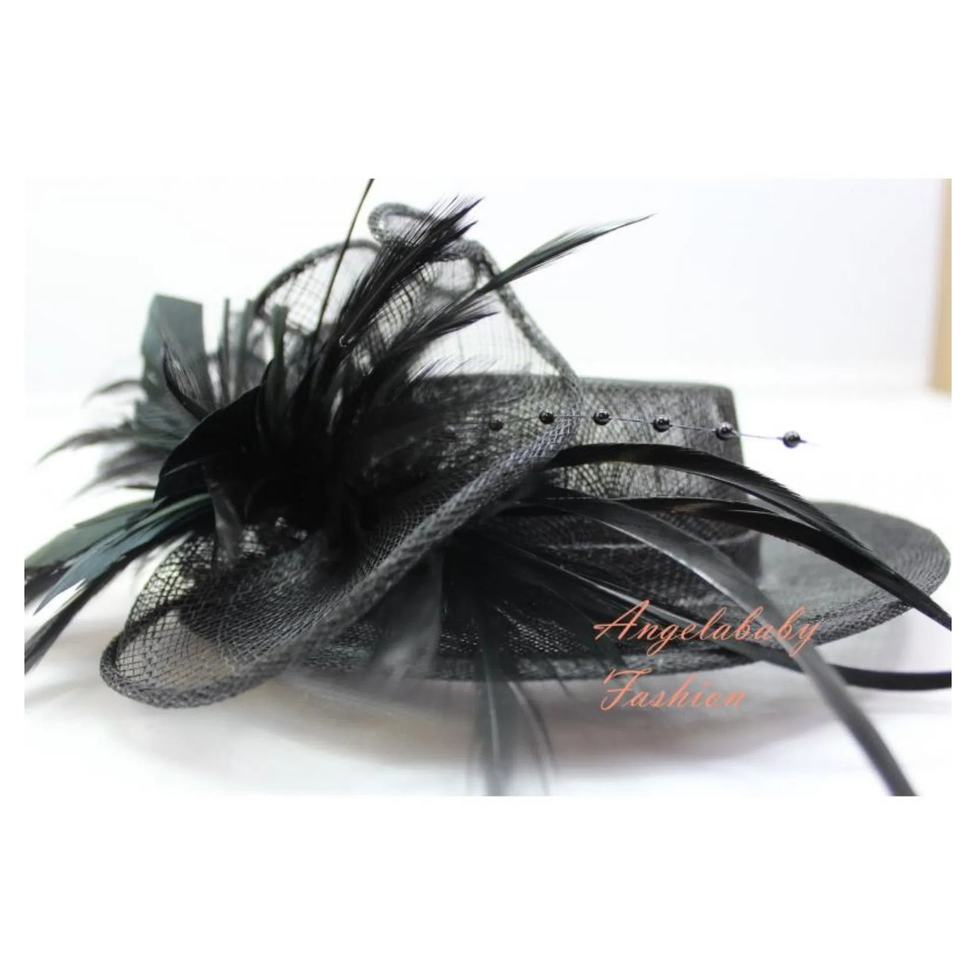 WF017-340 Sailor Shape Sinamay Fascinator with Feathers