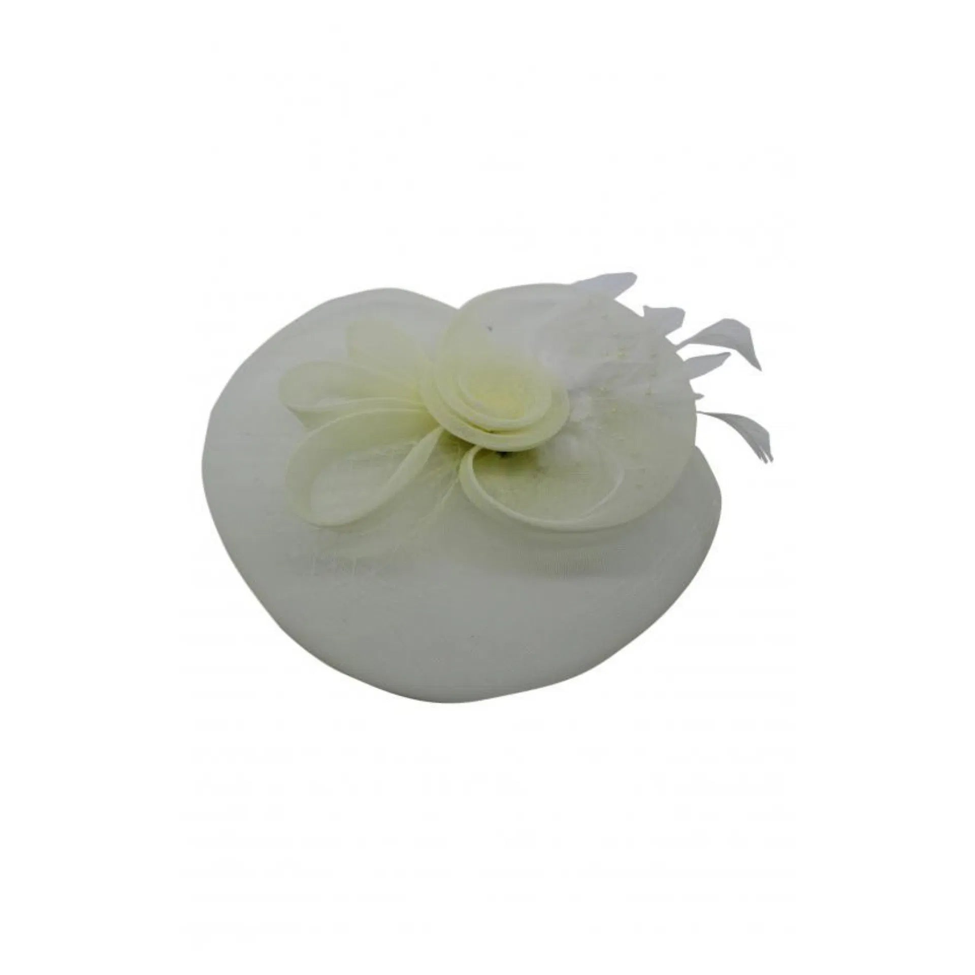 MA136-054 Gauze Flower Fascinator with Veil and Popping Feathers