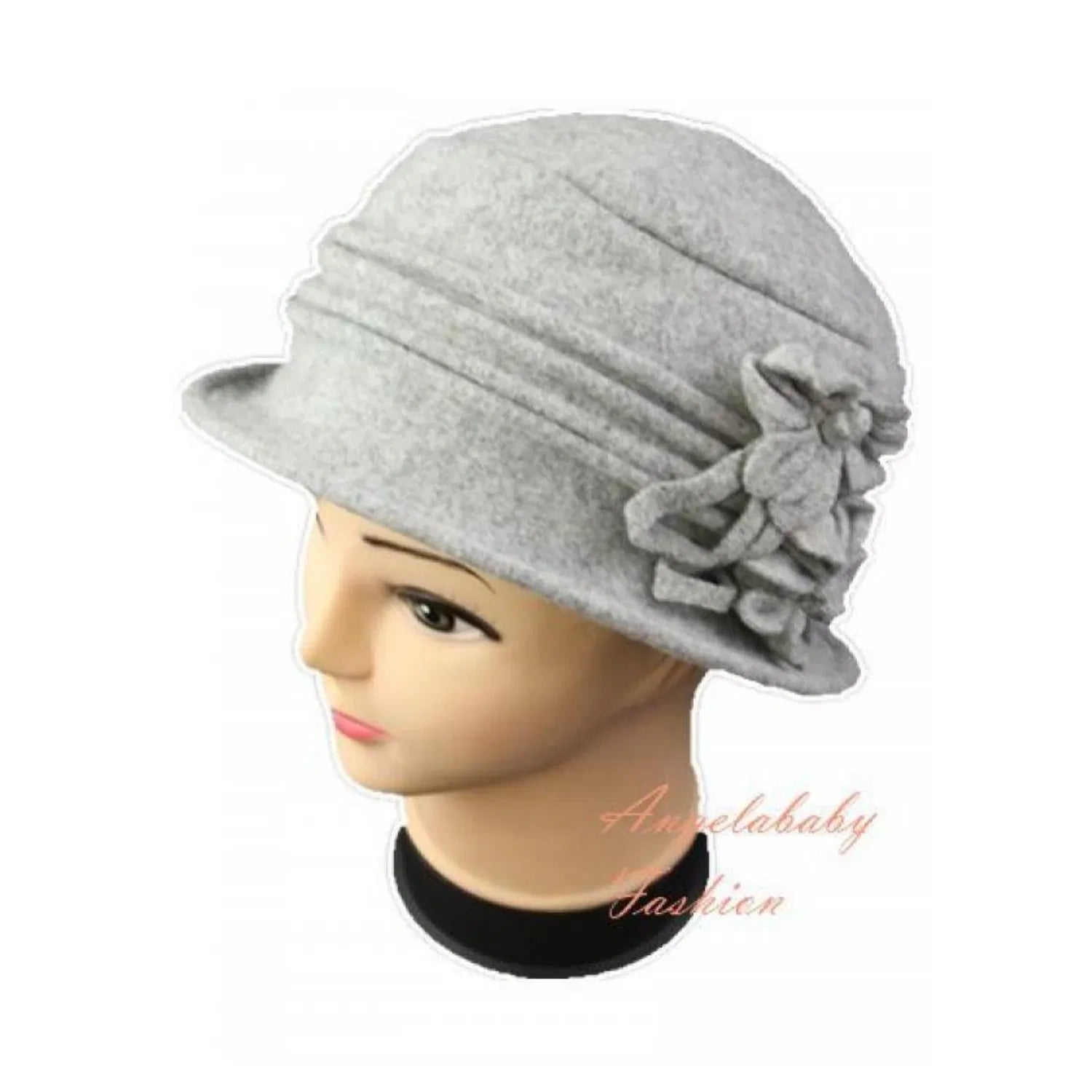 XH-14350-1 Wool Blend Cloche Hat with Flower Accent - Pack of 12