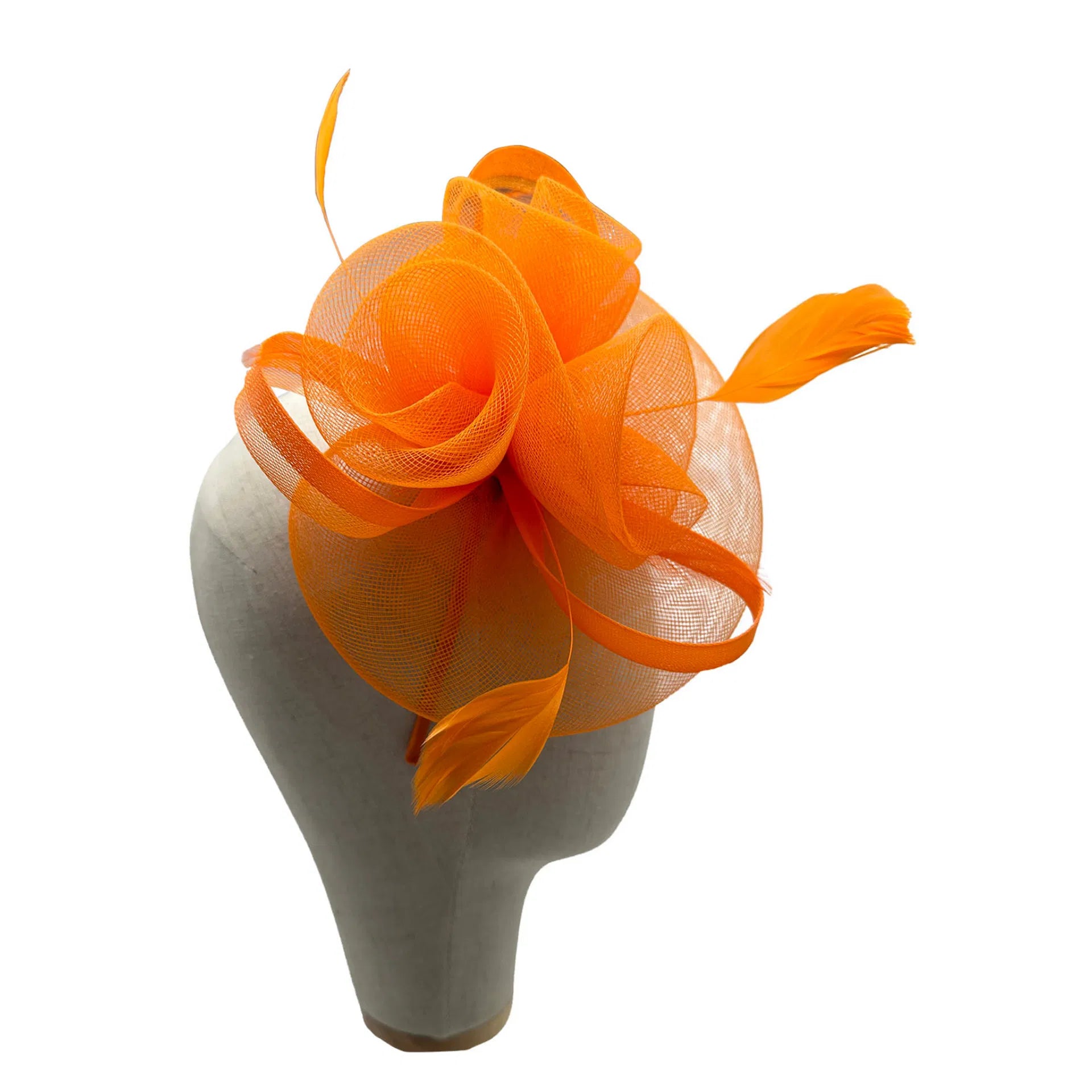 MX1748-2 Gauze Triple-Flower Fascinator with A Wide Base