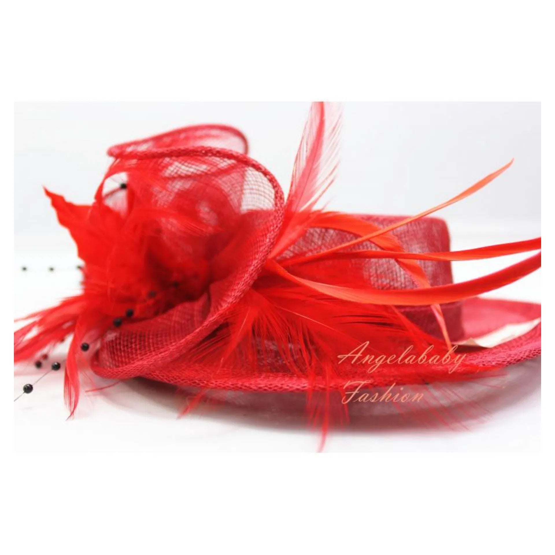 WF017-340 Sailor Shape Sinamay Fascinator with Feathers