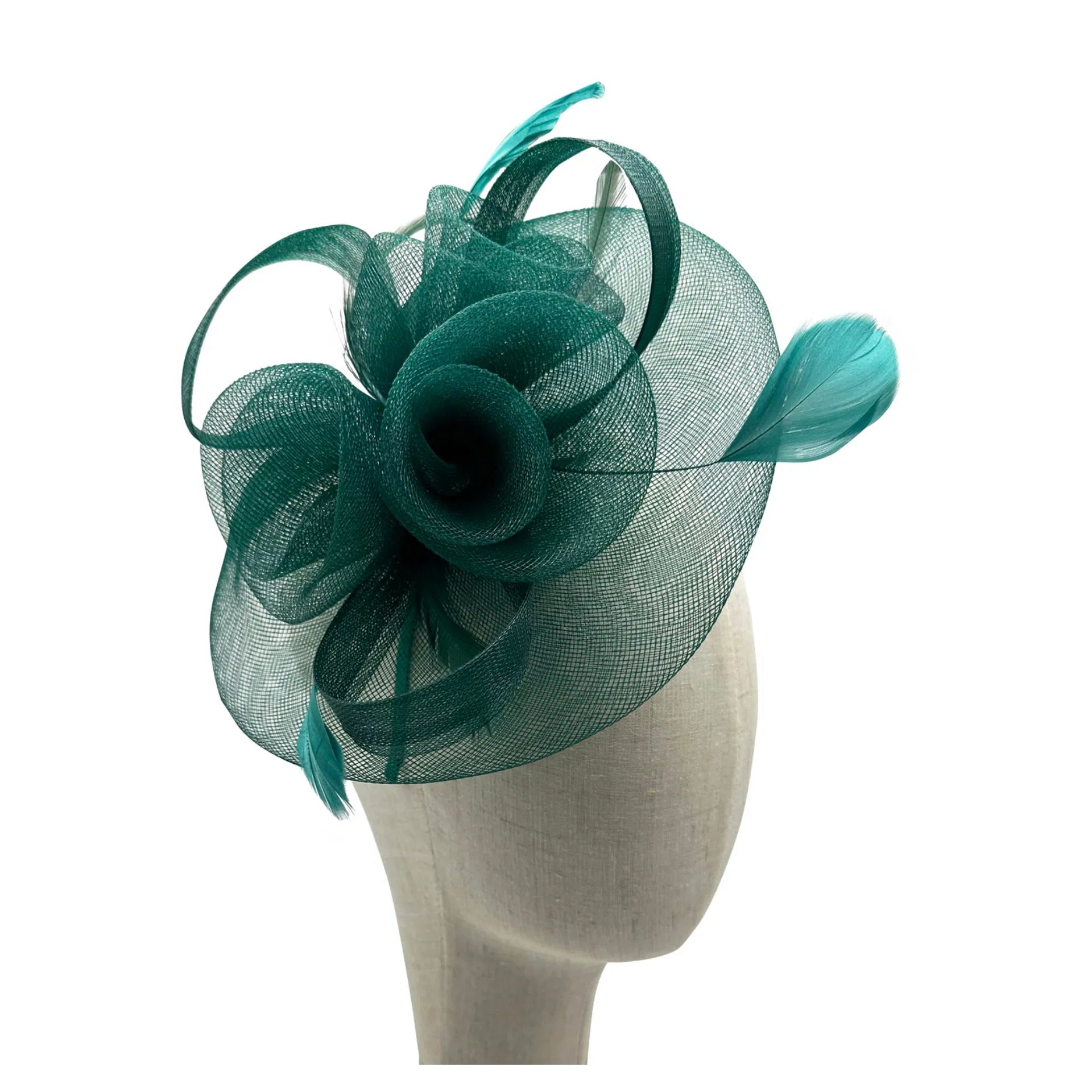 MX1748-2 Gauze Triple-Flower Fascinator with A Wide Base