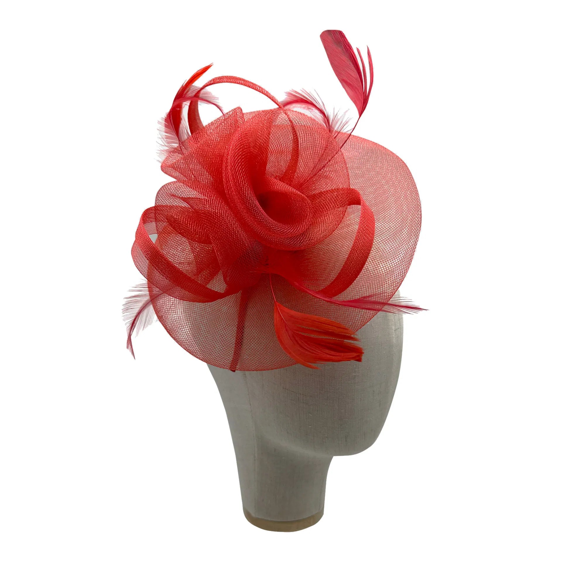 MX1748-2 Gauze Triple-Flower Fascinator with A Wide Base