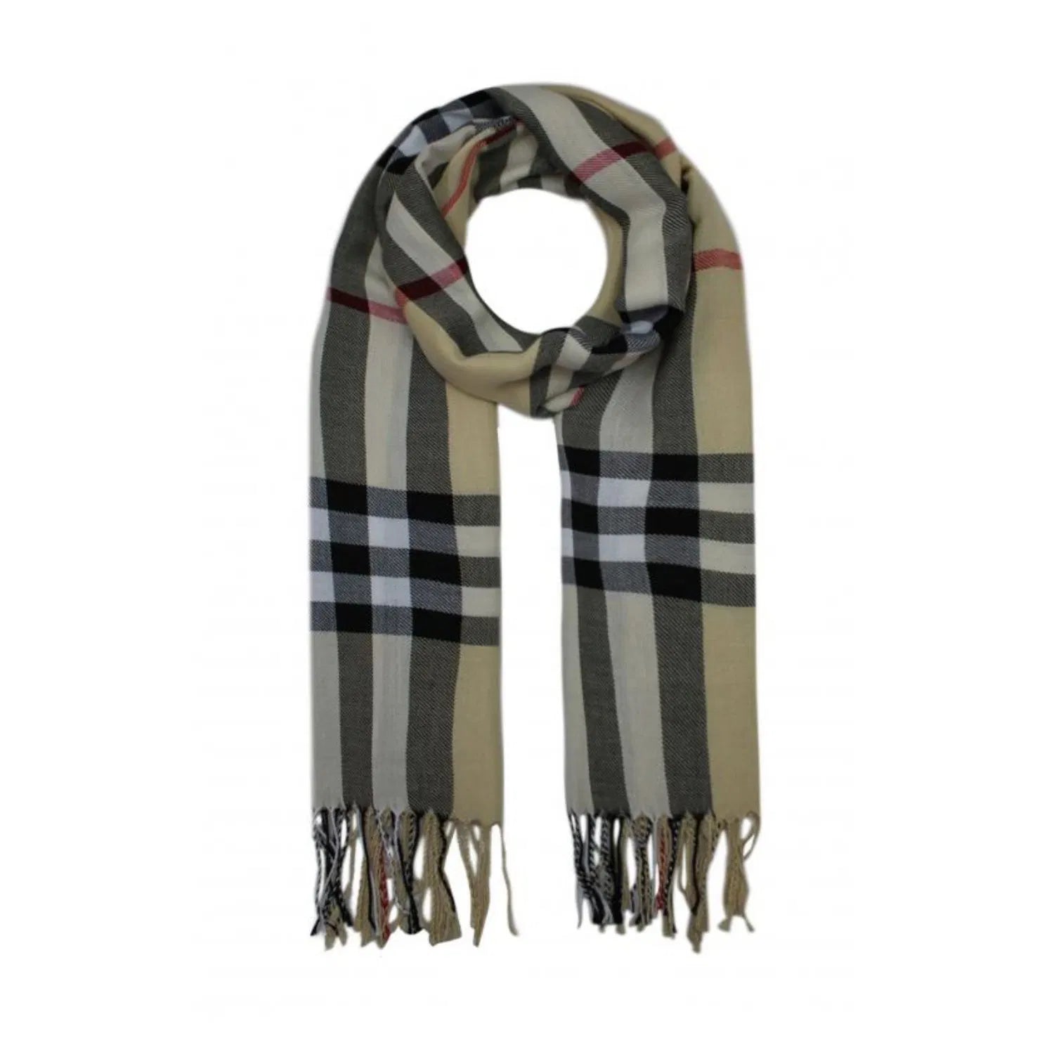 AB1773-121 Classic Tartan Print Scarf with Tassels