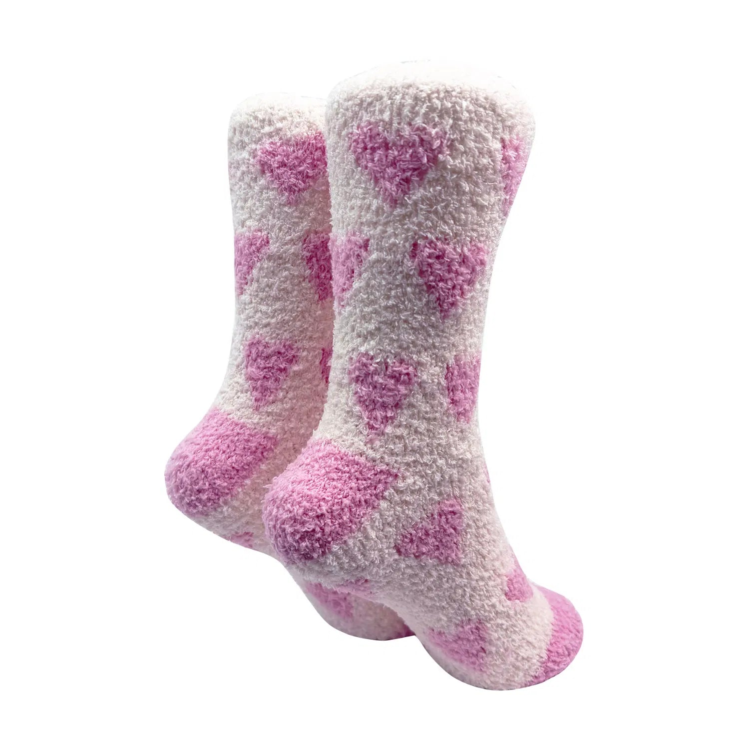 SK-26 Pink Hearts Pattern Fluffy Socks