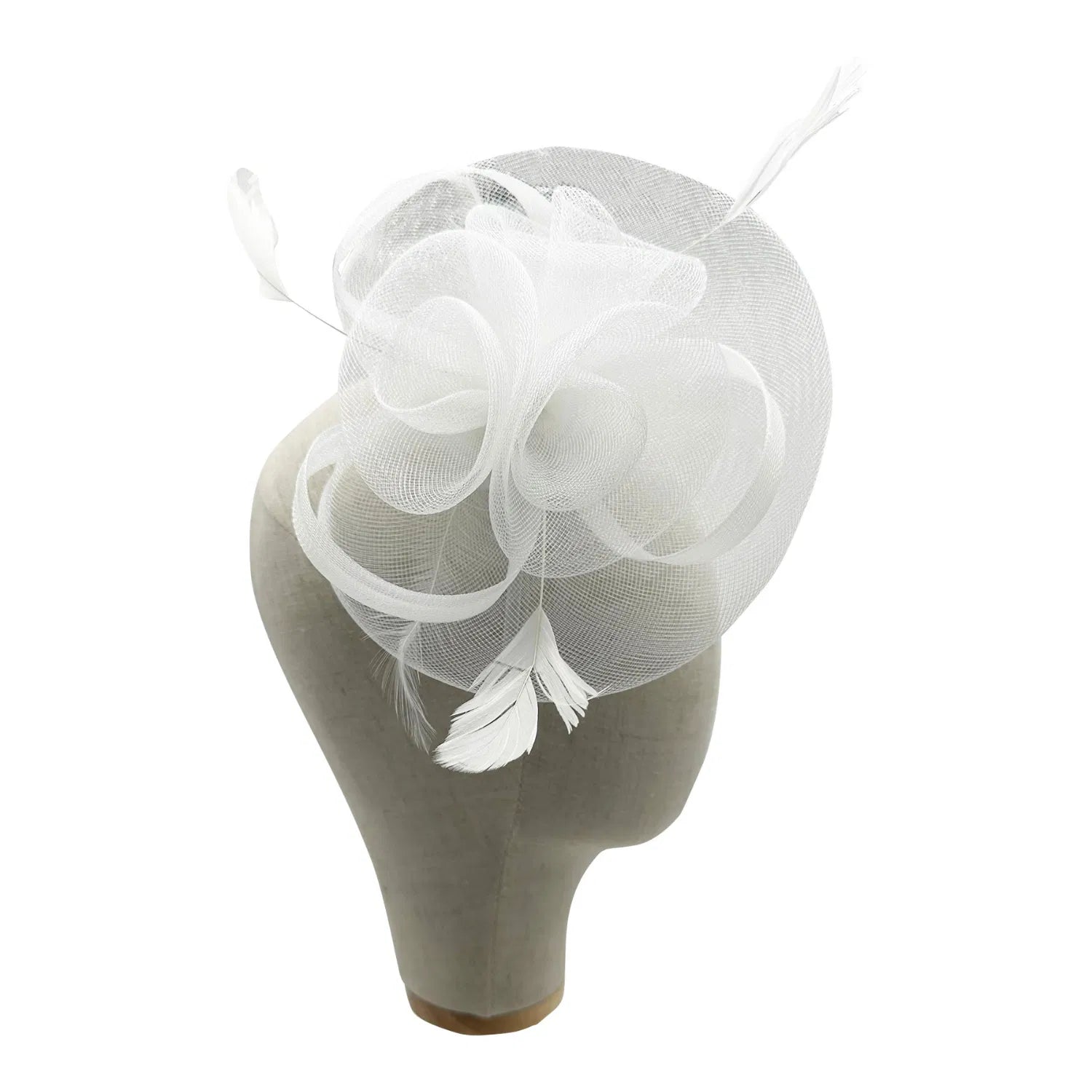 MX1748-2 Gauze Triple-Flower Fascinator with A Wide Base