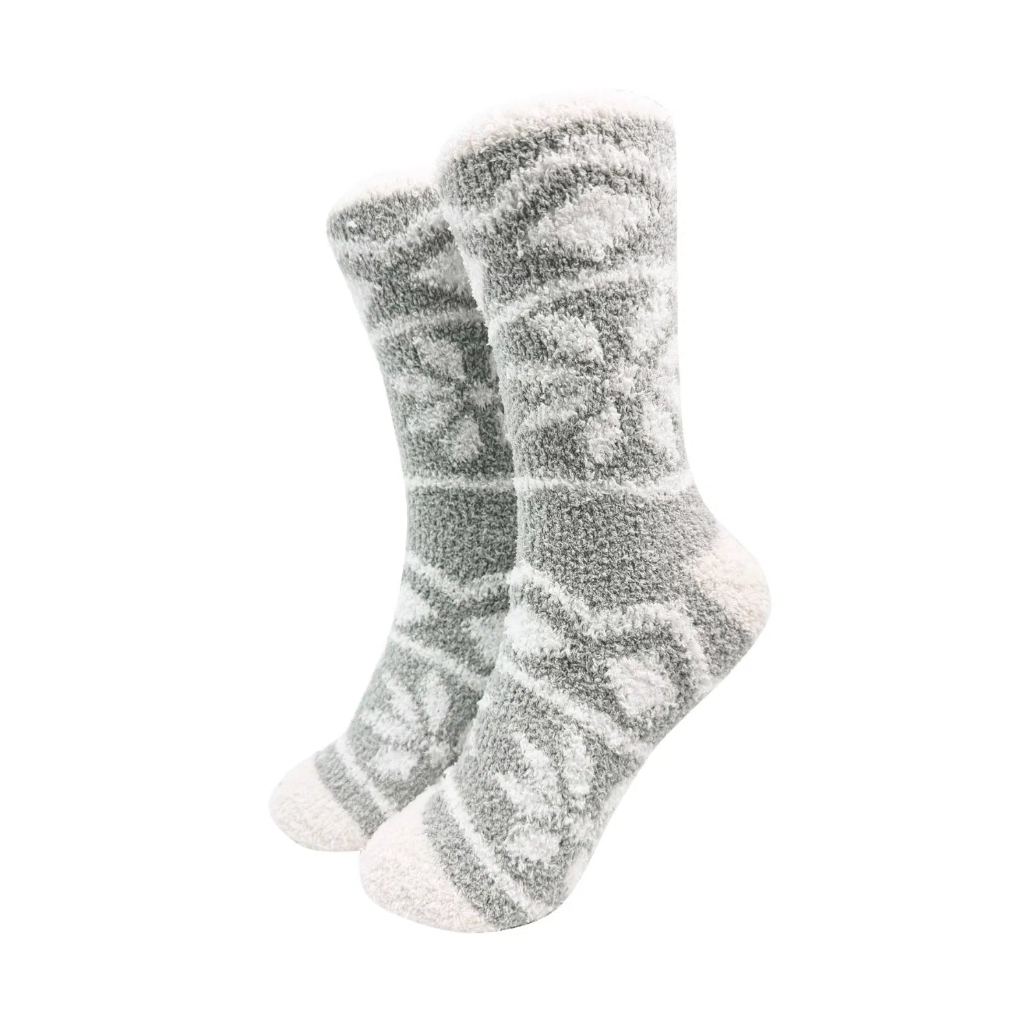 SK-30 Fuzzy Textured Snowflake Pattern Fluffy Socks