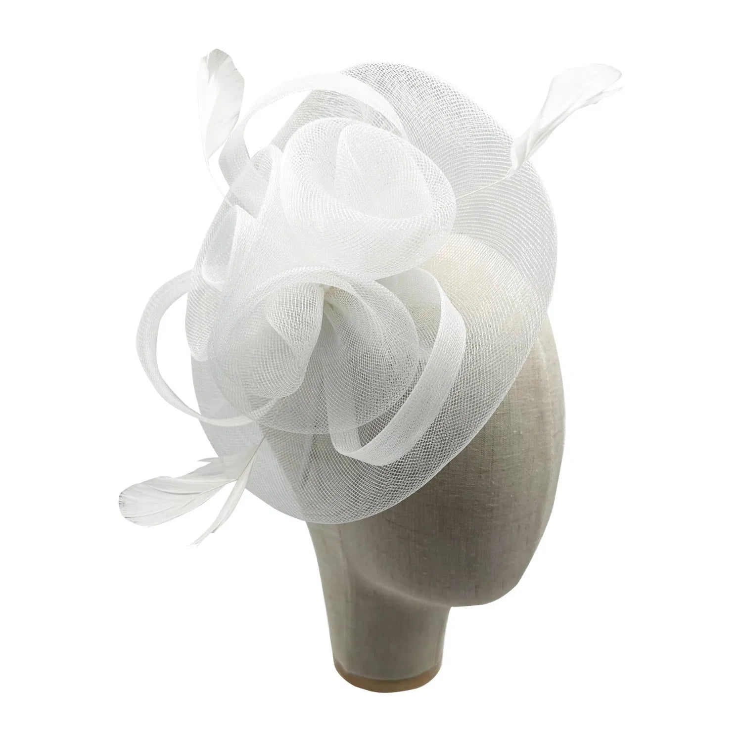 MX1748-2 Gauze Triple-Flower Fascinator with A Wide Base