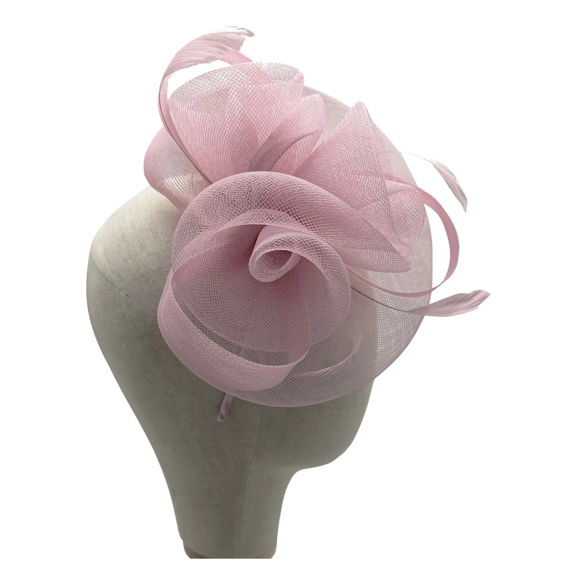 MX1748-2 Gauze Triple-Flower Fascinator with A Wide Base