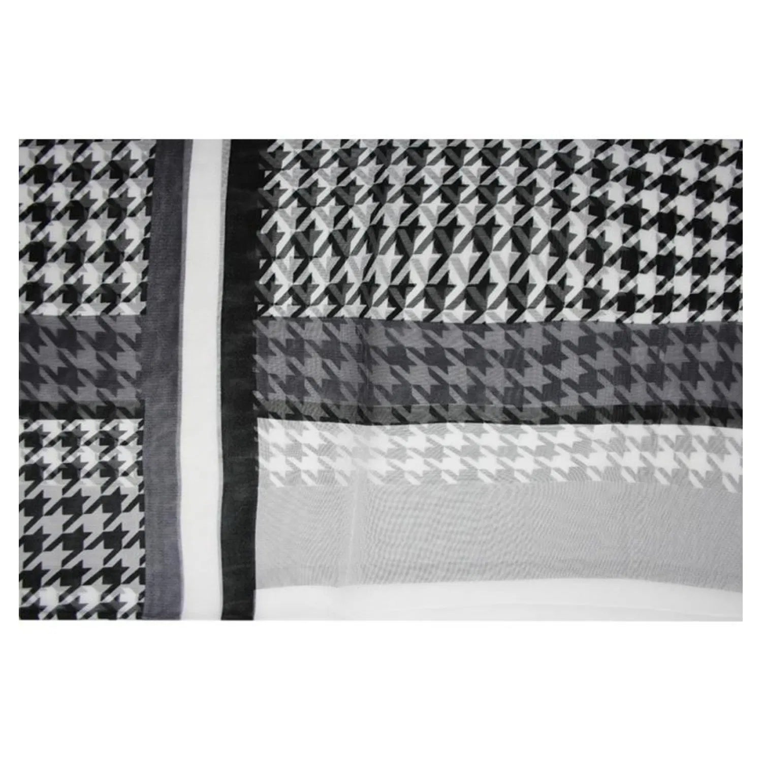 SF2033-201 Chiffon Scarf with Monochrome Pattern and Stripes