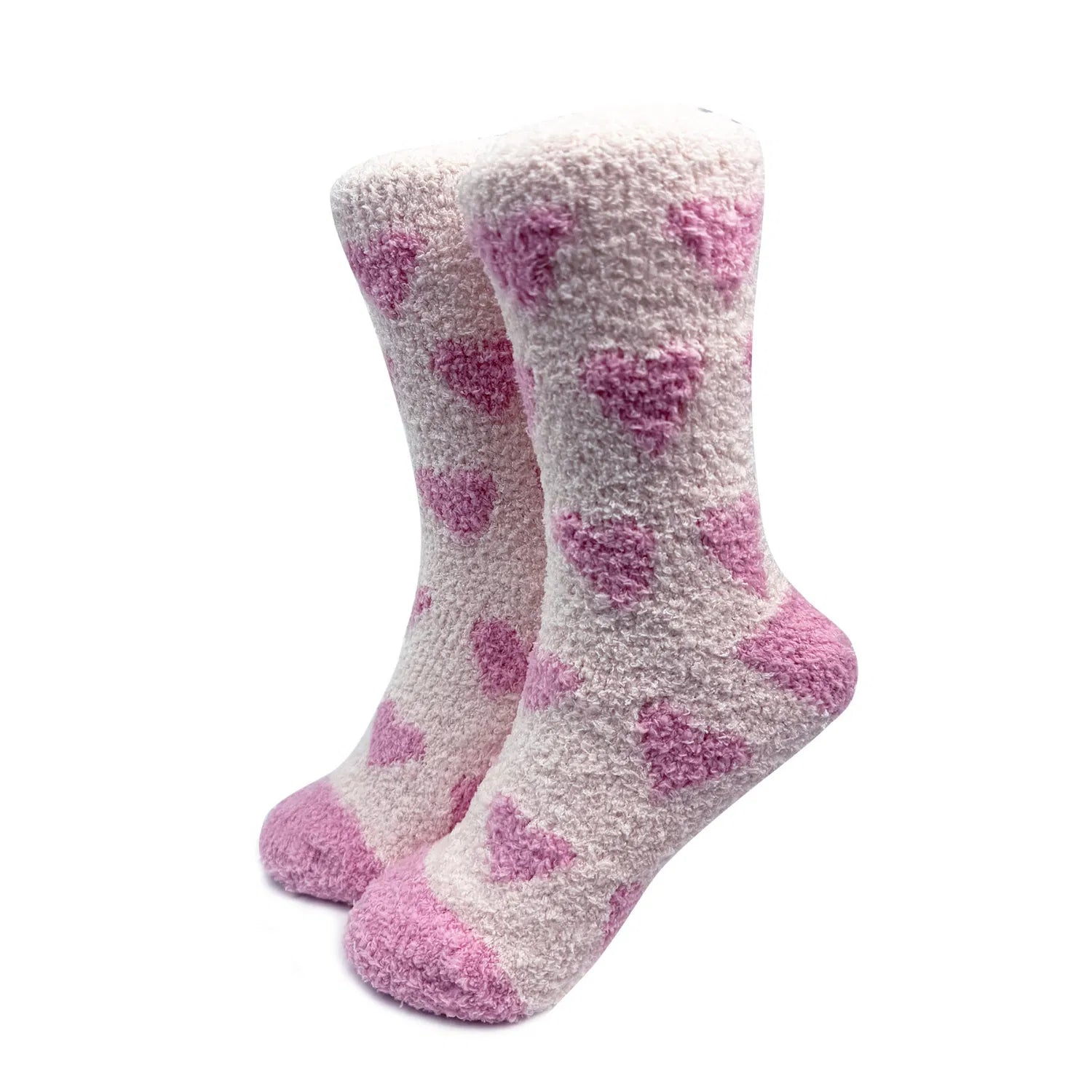 SK-26 Pink Hearts Pattern Fluffy Socks