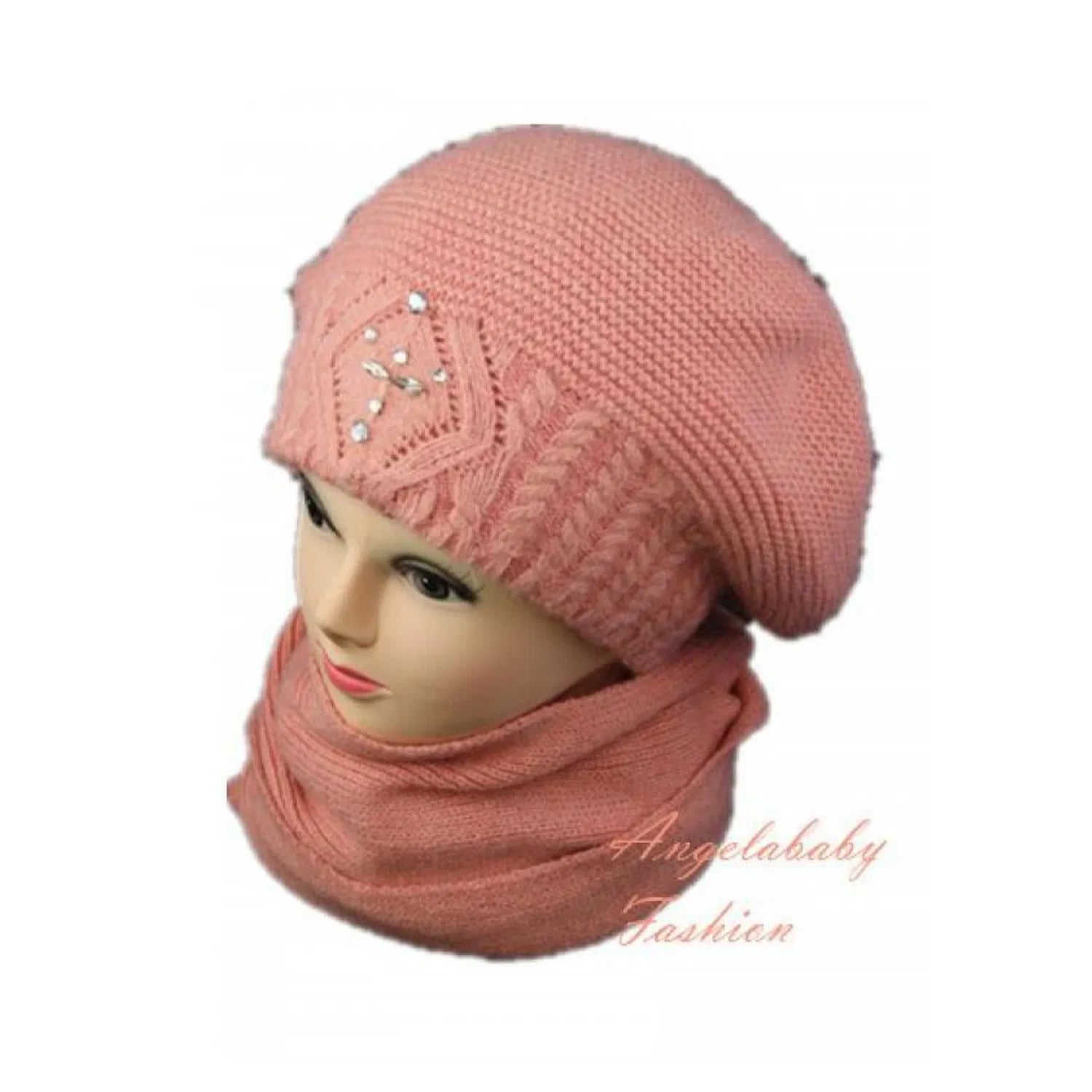 LY14494-1 Winter Wool Blend Hat and Scarf Set