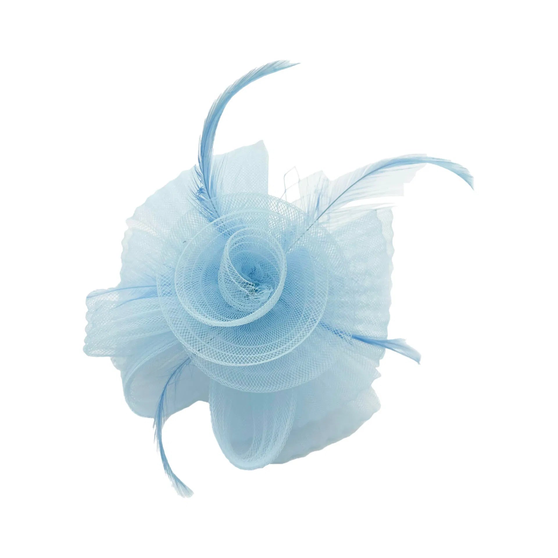 MX09-14 Wavy Gauze Flower Fascinator with Feathers and Veil