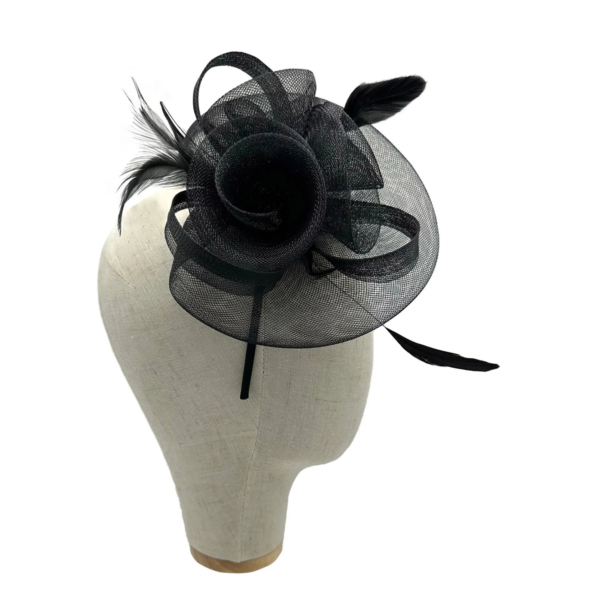 MX1748-2 Gauze Triple-Flower Fascinator with A Wide Base