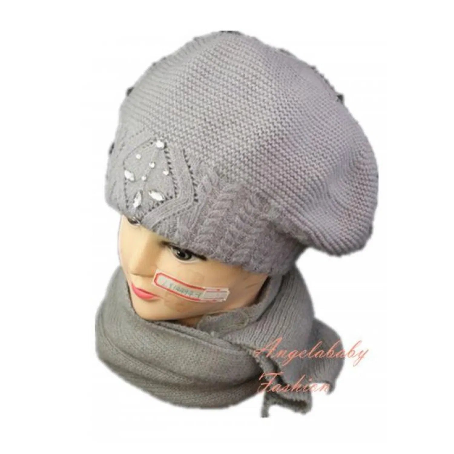 LY14494-1 Winter Wool Blend Hat and Scarf Set