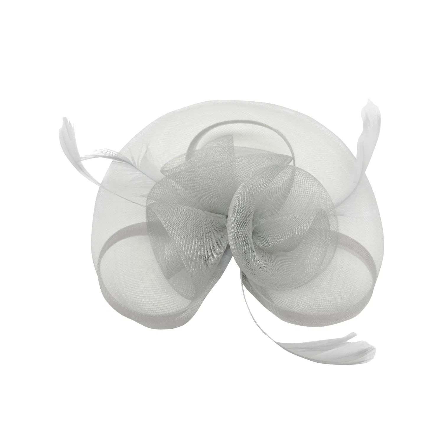 MX1748-2 Gauze Triple-Flower Fascinator with A Wide Base