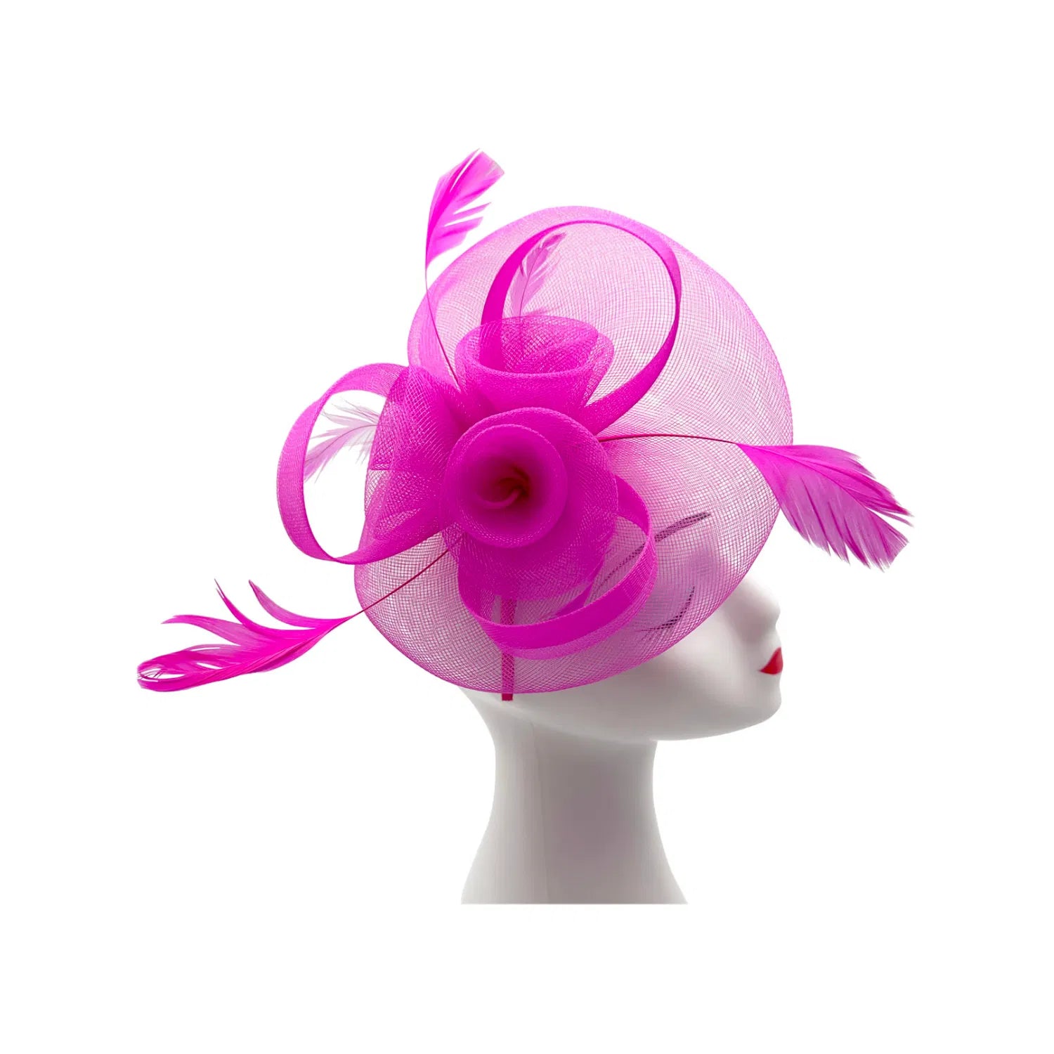 MX1748-2 Gauze Triple-Flower Fascinator with A Wide Base