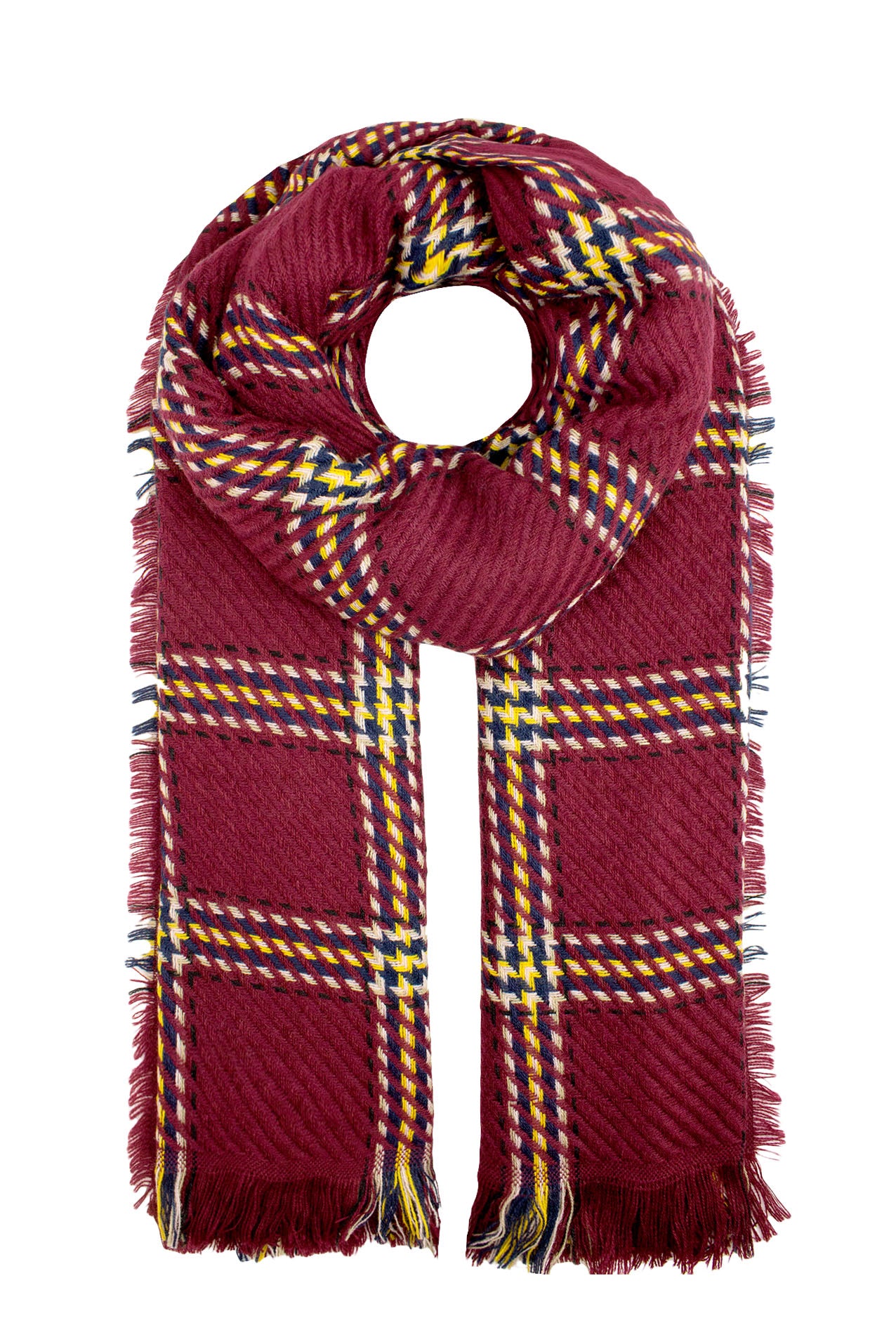 AB16140-147 Tartan Pattern Acrylic Scarf