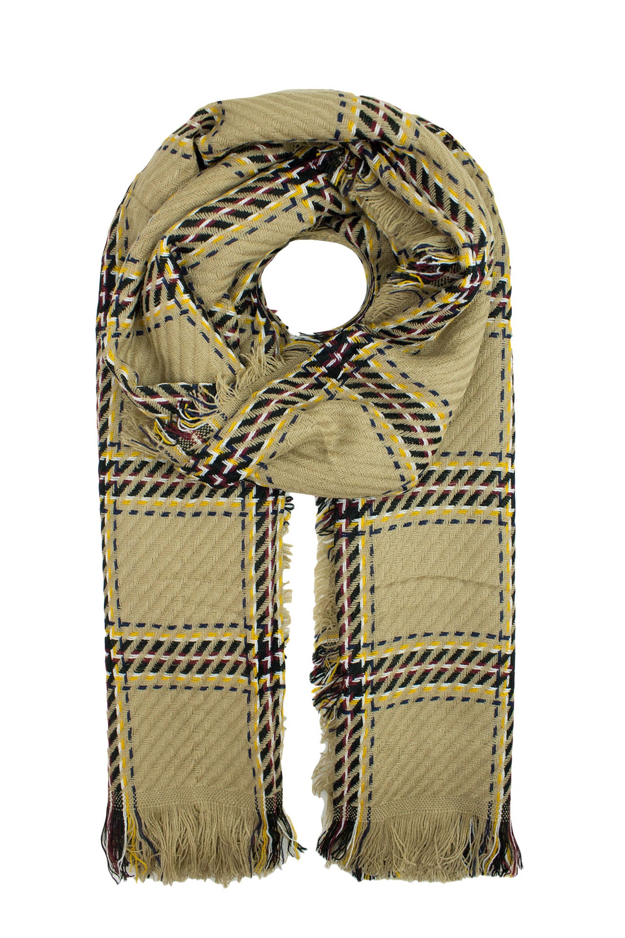 AB16140-147 Tartan Pattern Acrylic Scarf