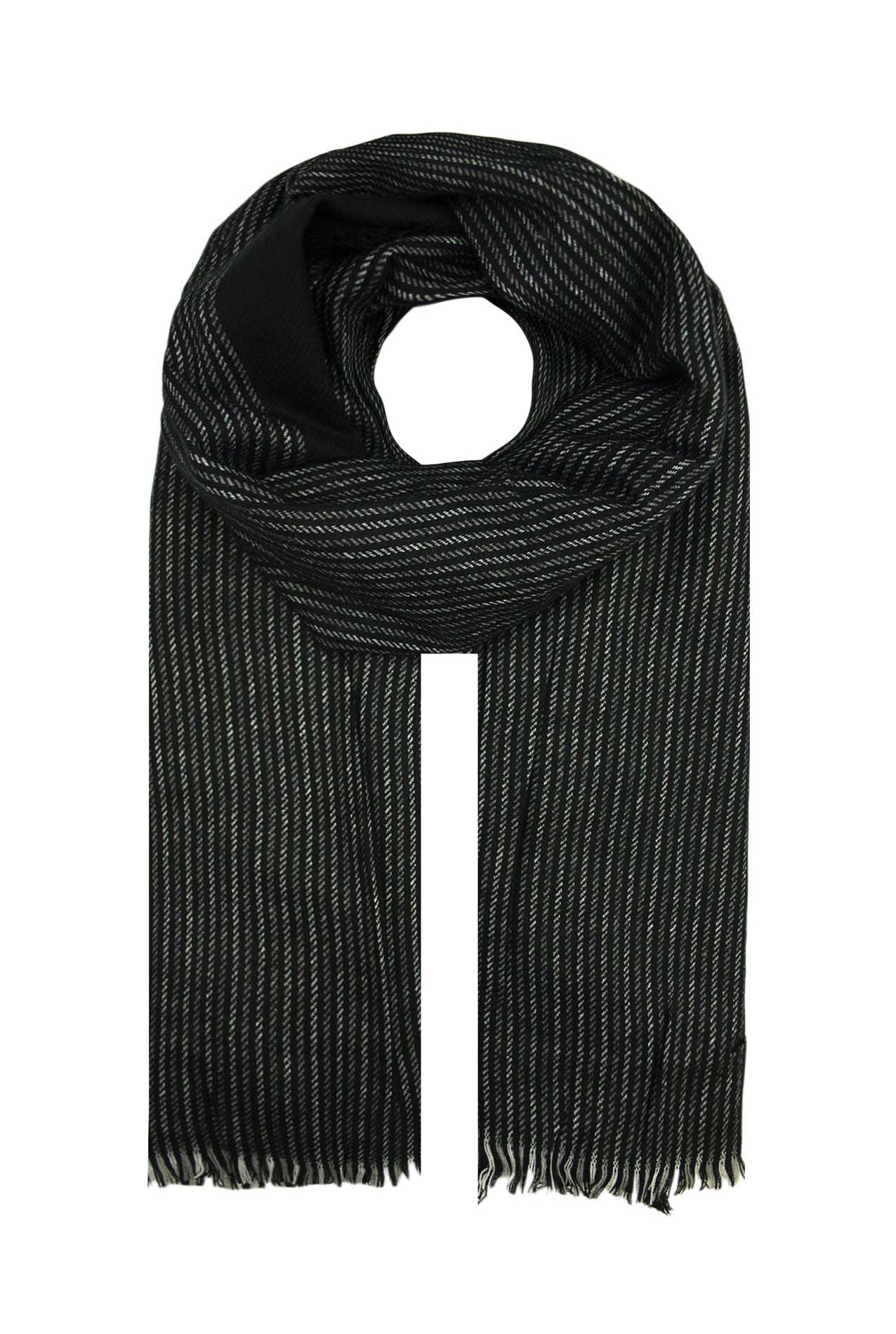 AB1616-117 Simple Cotton Blend Scarf with Stripes