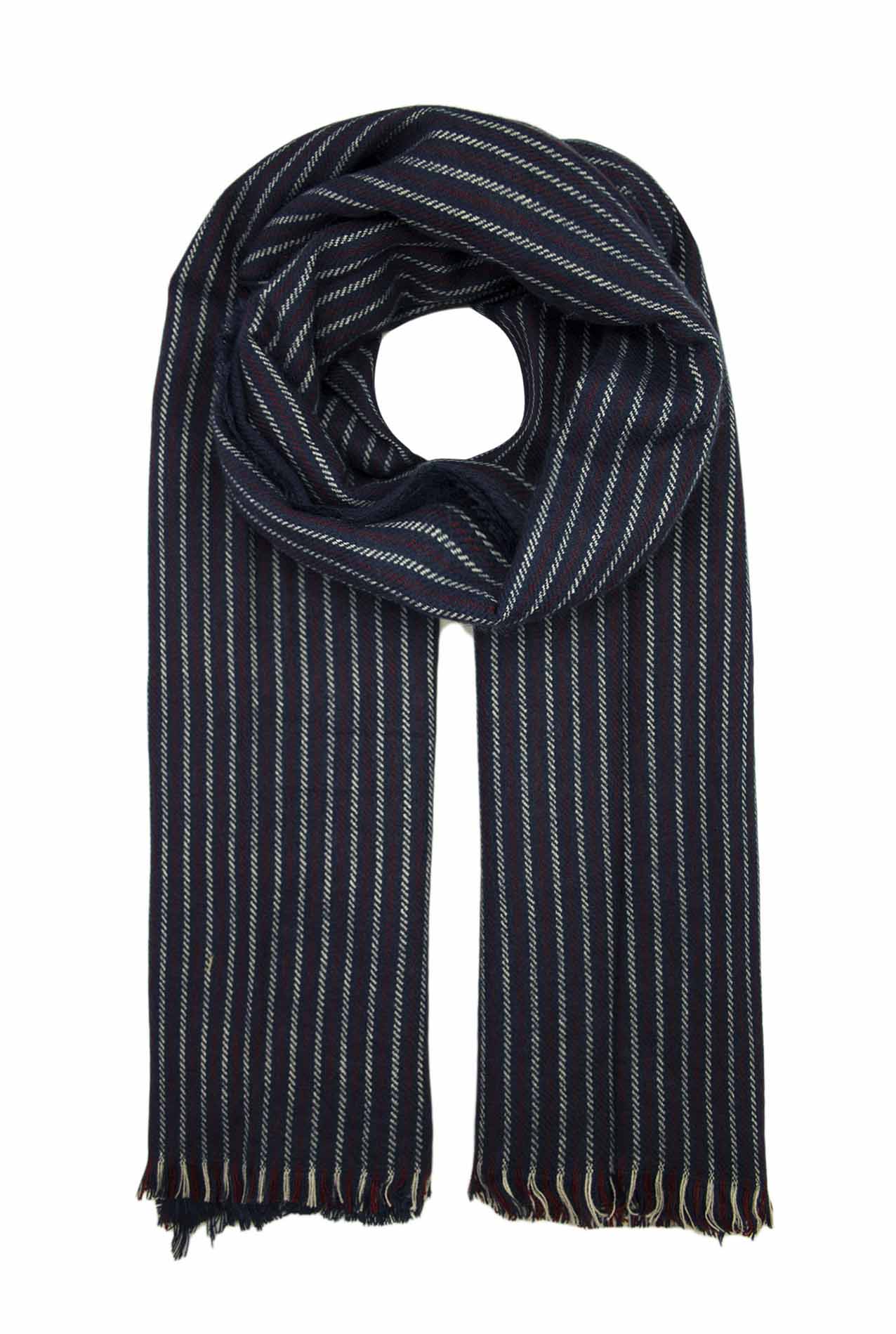 AB1616-117 Simple Cotton Blend Scarf with Stripes