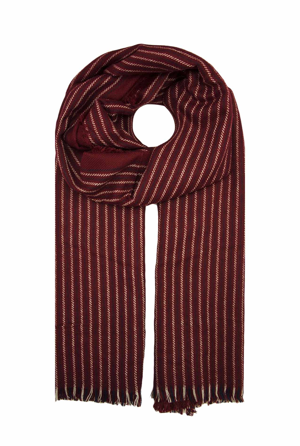 AB1616-117 Simple Cotton Blend Scarf with Stripes