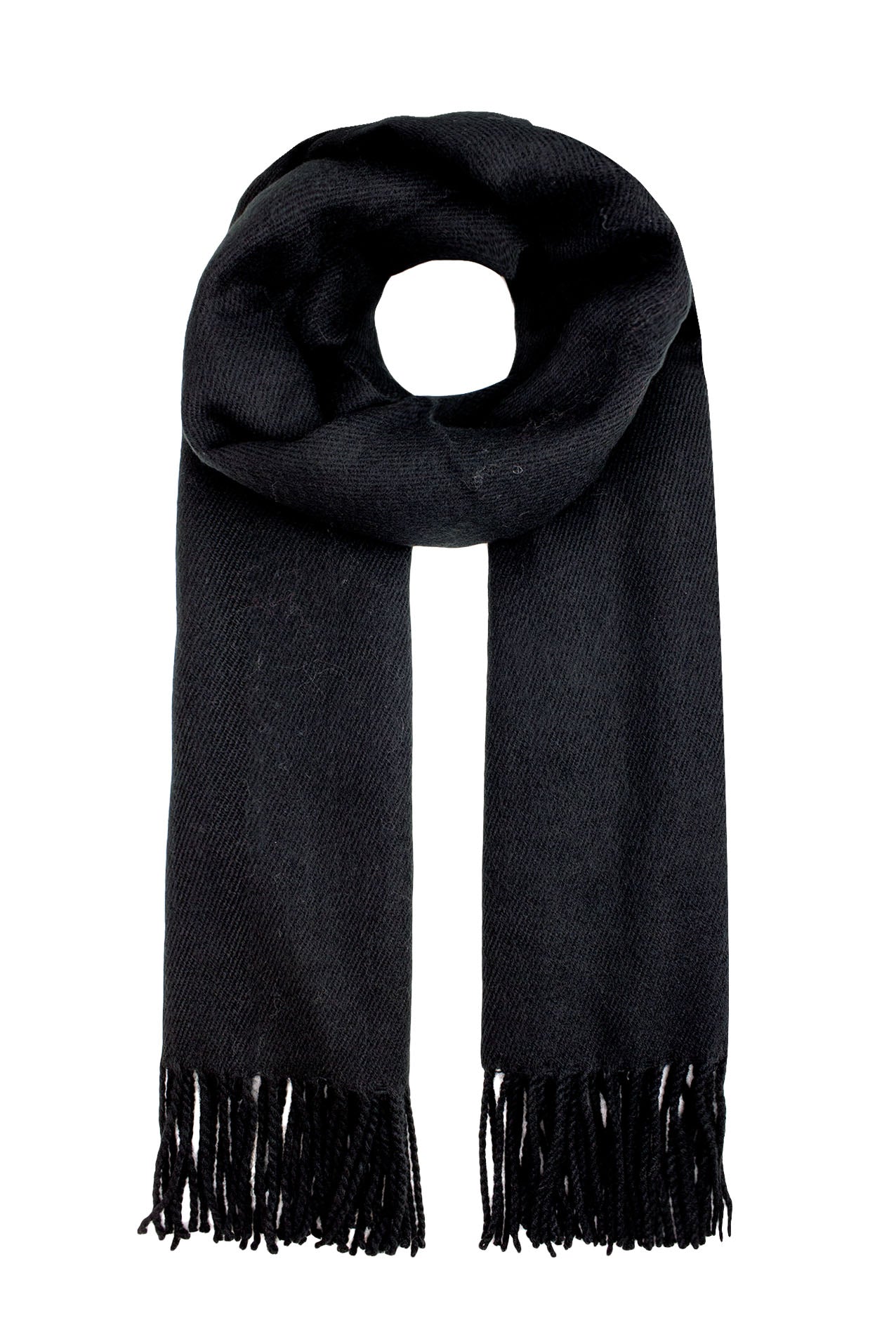 AB1630-127 Plain Acrylic Scarf with Tassel Details