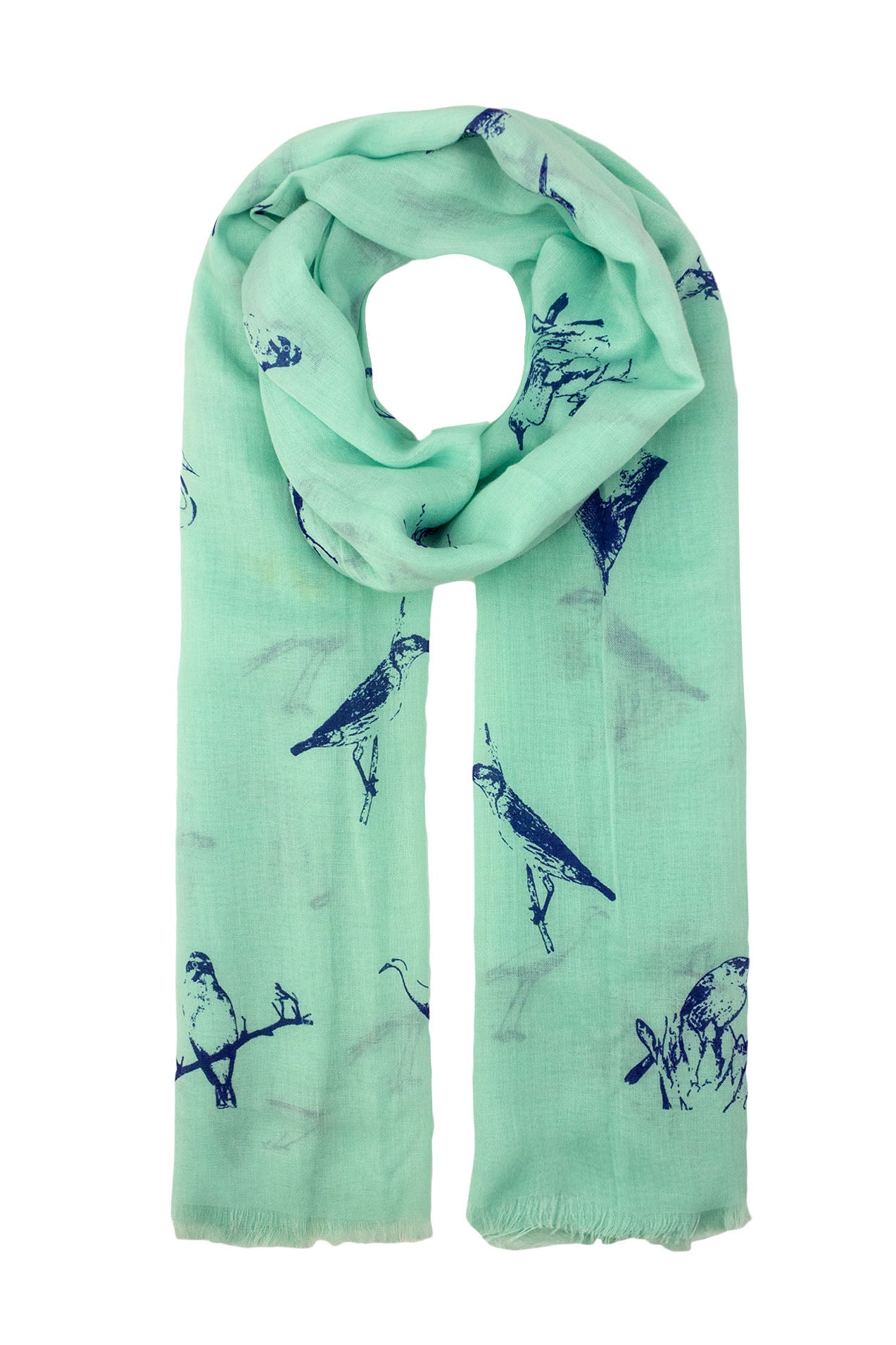 AB1658-64 Bird Print Viscose Mix Scarf