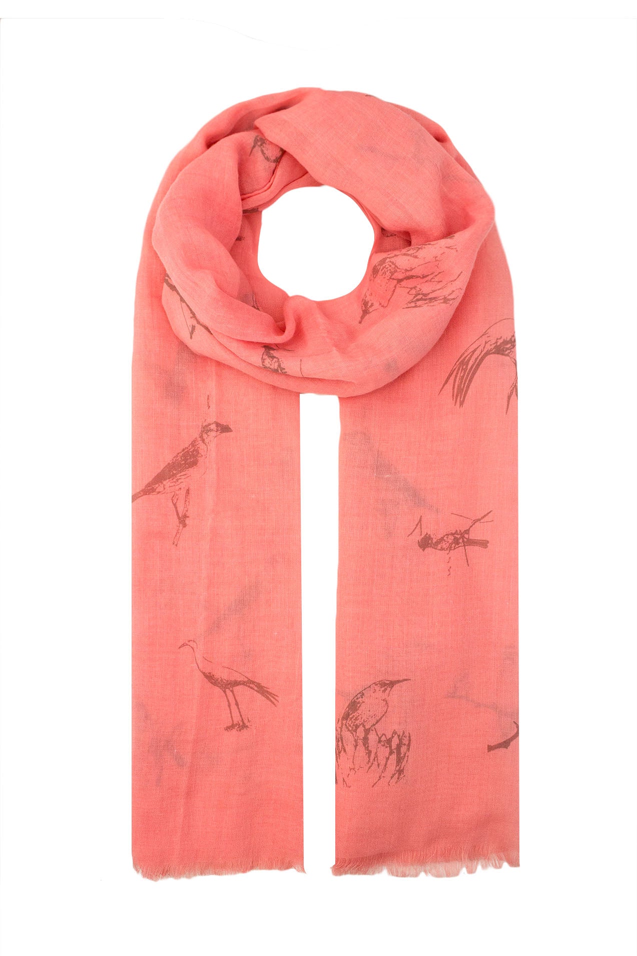 AB1658-64 Bird Print Viscose Mix Scarf