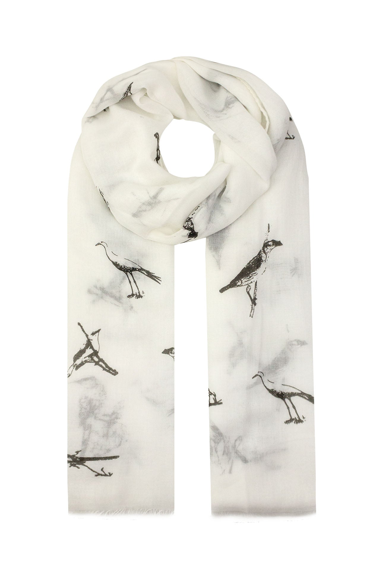 AB1658-64 Bird Print Viscose Mix Scarf