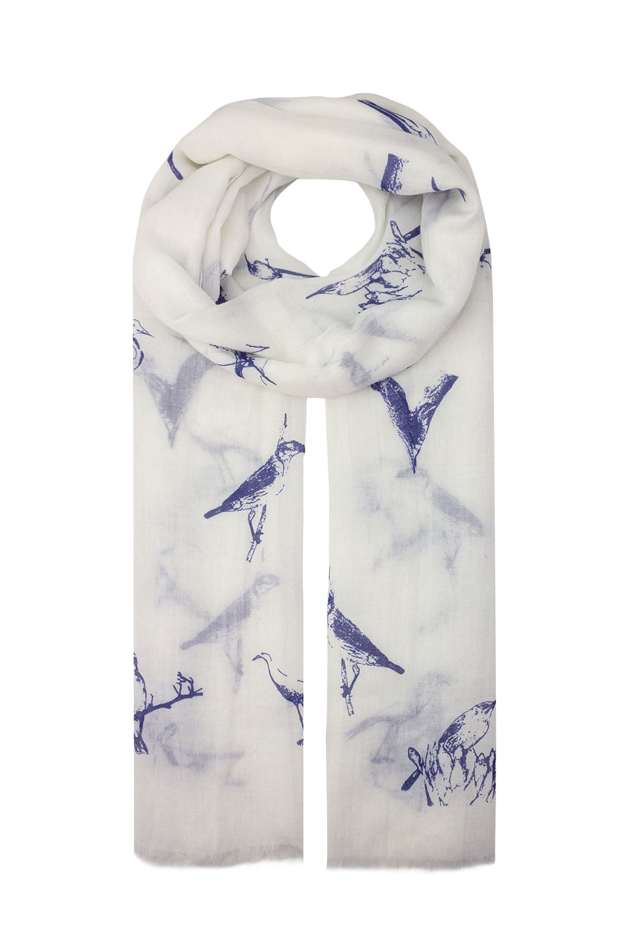 AB1658-64 Bird Print Viscose Mix Scarf