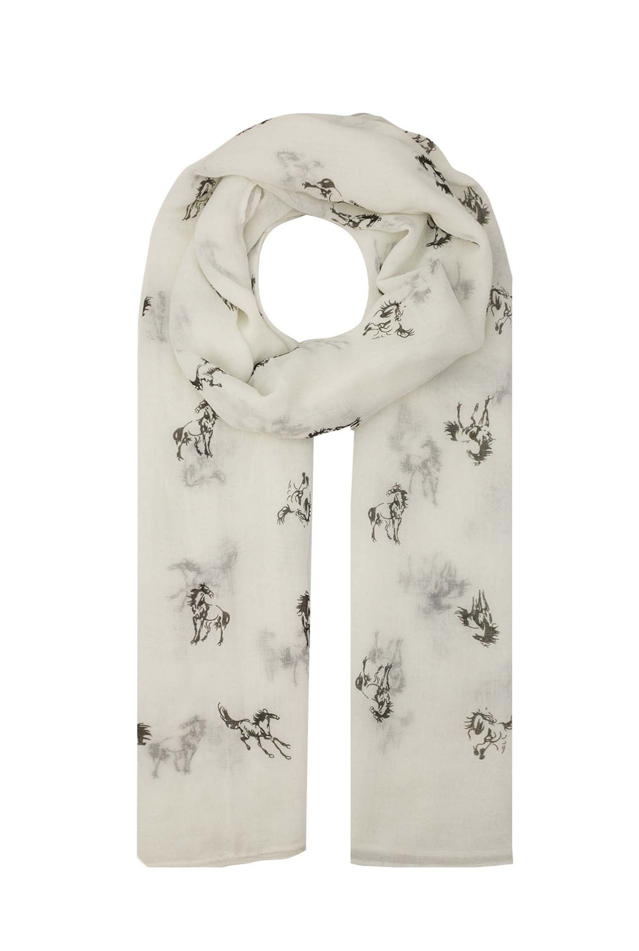 AB1658-66 Small Horse Patterned Scarf